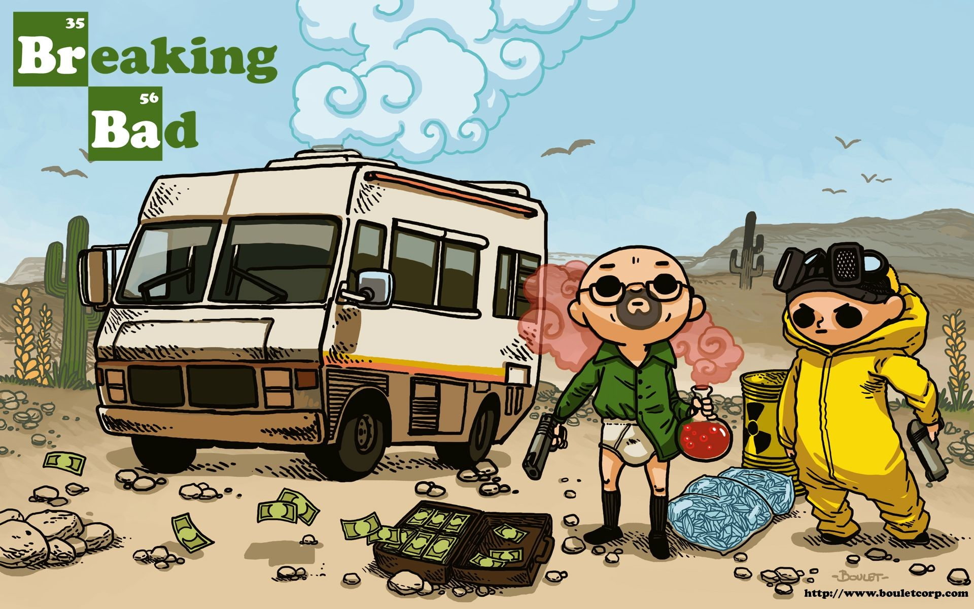 western script, Breaking Bad, car, sunglasses, nature, day, art and craft, outdoors, 1080P, human representation, motor vehicle, no people, glasses, mode of transportation, HD Wallpaper