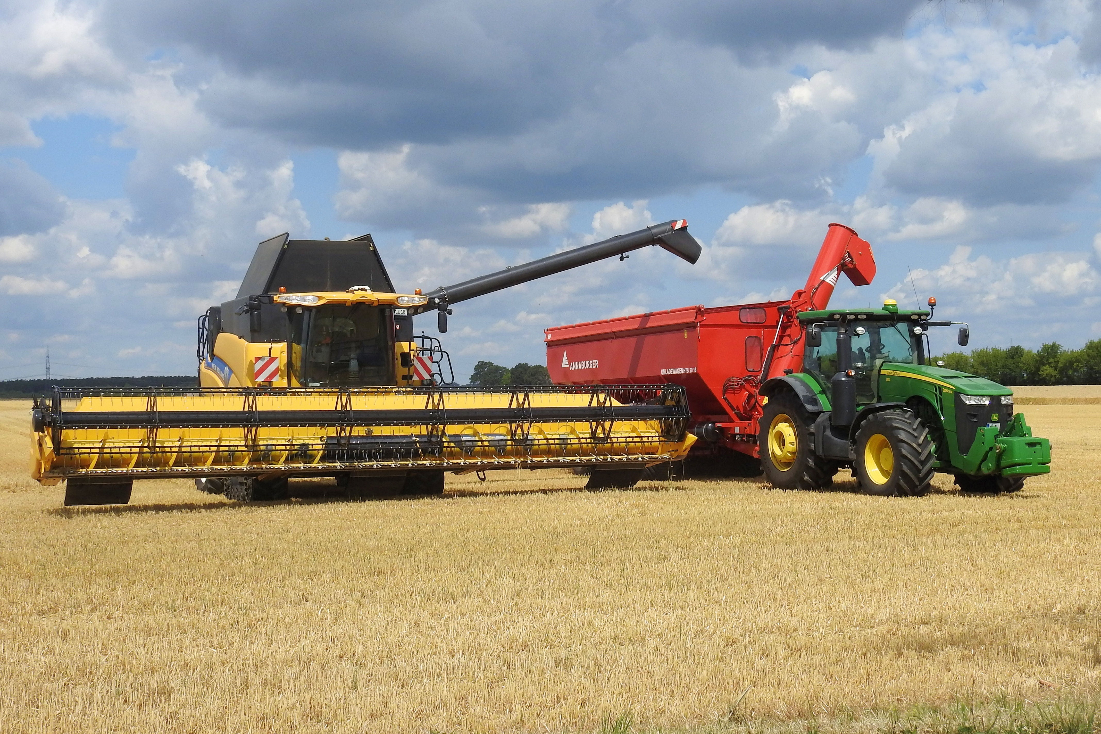 landscape, outdoors, rural Scene, equipment, field, agriculture, agricultural tractor, agricultural Machinery, vehicle, land, wheat, grain harvest, combine Harvester, HD Wallpaper