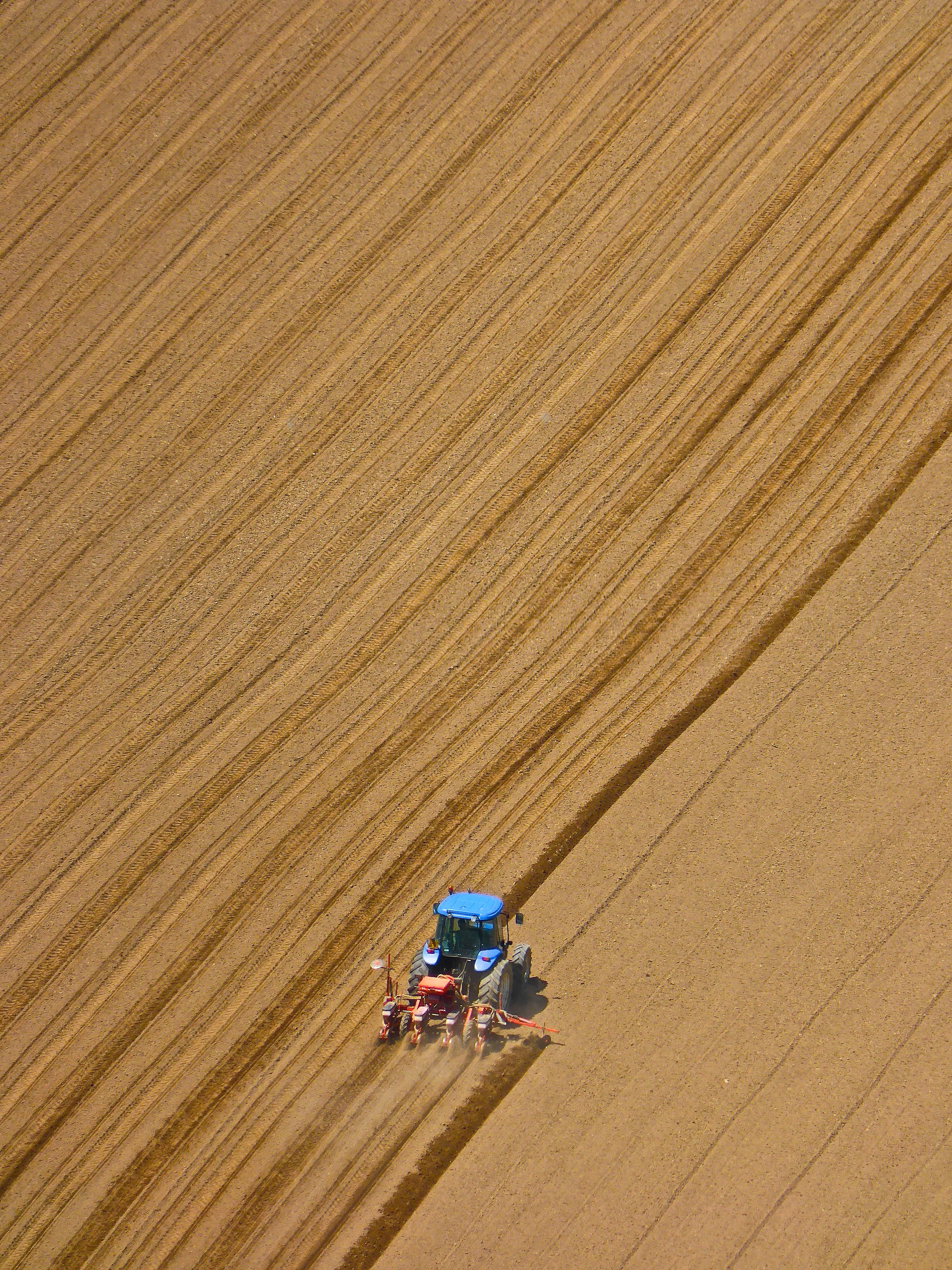 ploughing, rural, working, harrow, agricultural machinery, eye, nature, tractor, agricultural, bird, land, combine harvester, s, environment, high angle view, Phone HD Wallpaper