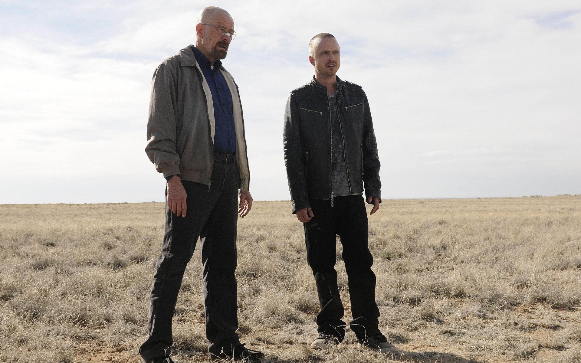 lifestyles, males, full length, standing, landscape, nature, sky, front view, two people, Breaking Bad, mature men, togetherness, Jessie Pinkman, casual clothing, HD Wallpaper