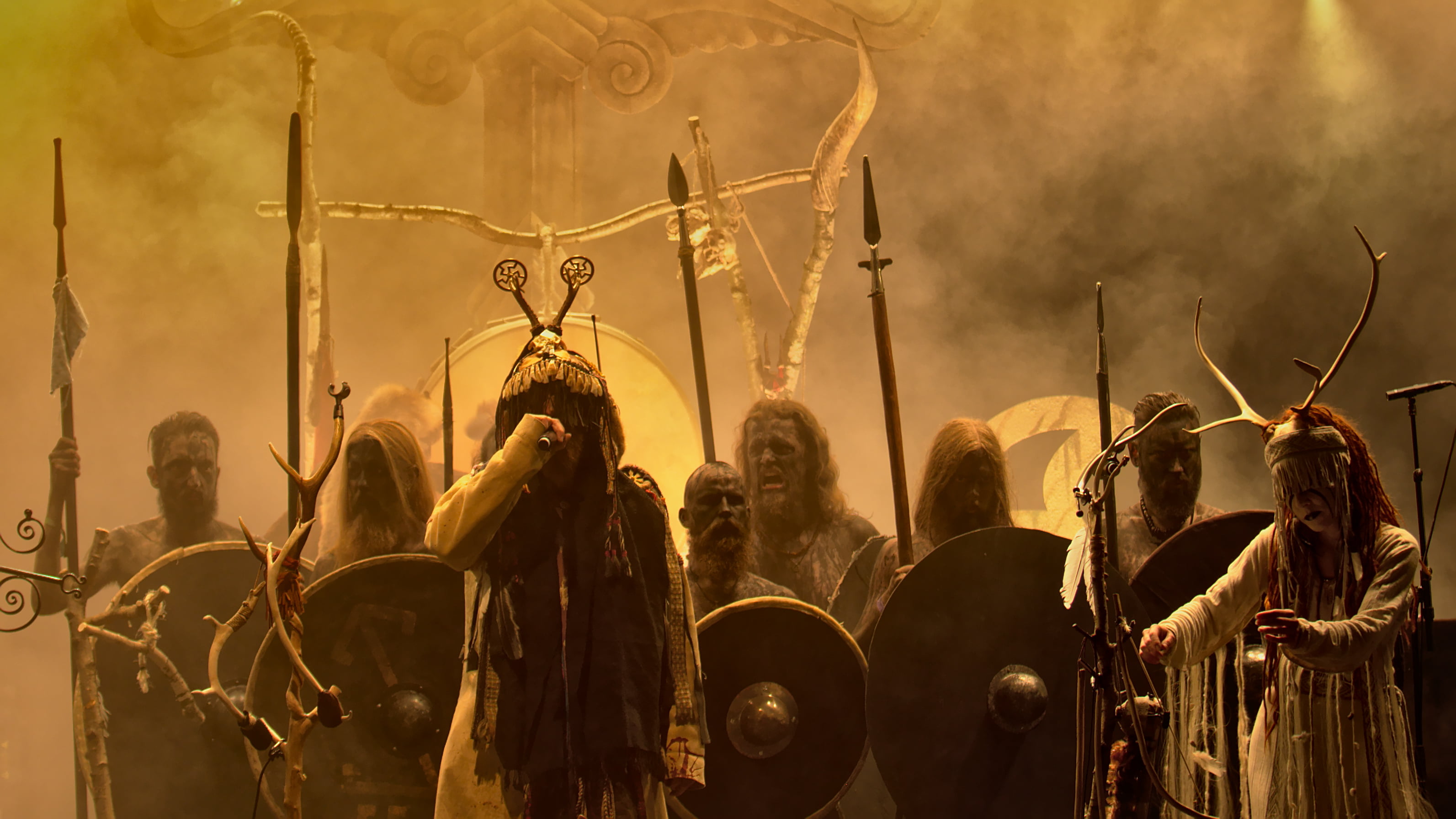 folk metal, shield, Heilung, Kai Uwe Faust, concerts, norse, Maria Franz, 2K, spear, folk music, headdress, Heilung Band, HD Wallpaper