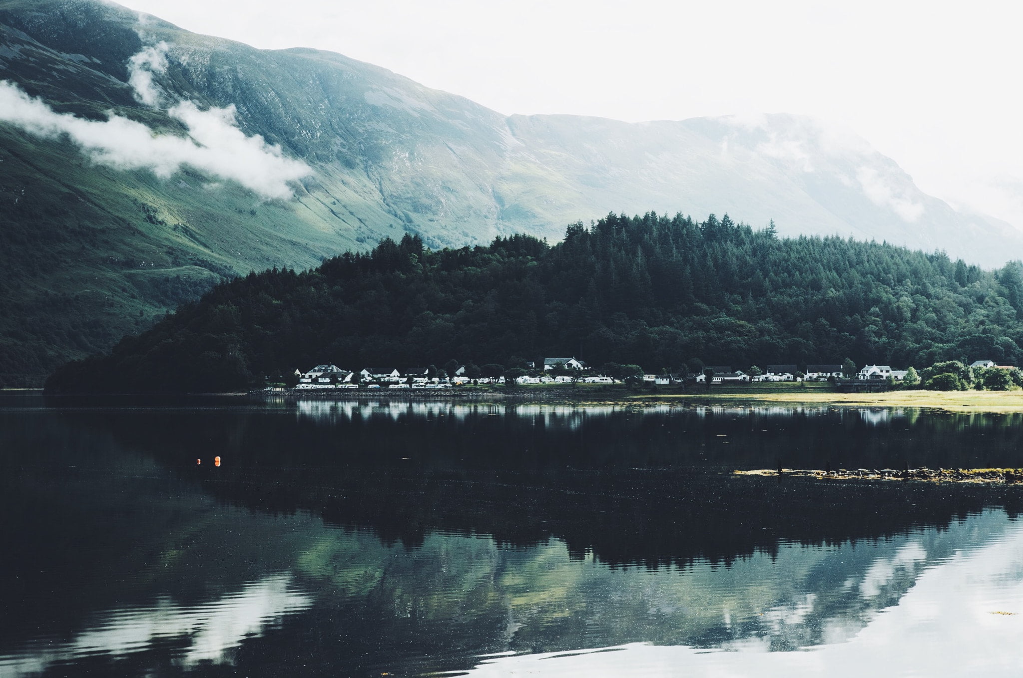 landscape, tree, 1080P, mountain Range, mist, tranquil Scene, scenics, travel, mountains, clouds, valley, lake, water, Daniel Casson, reflection lake, HD Wallpaper