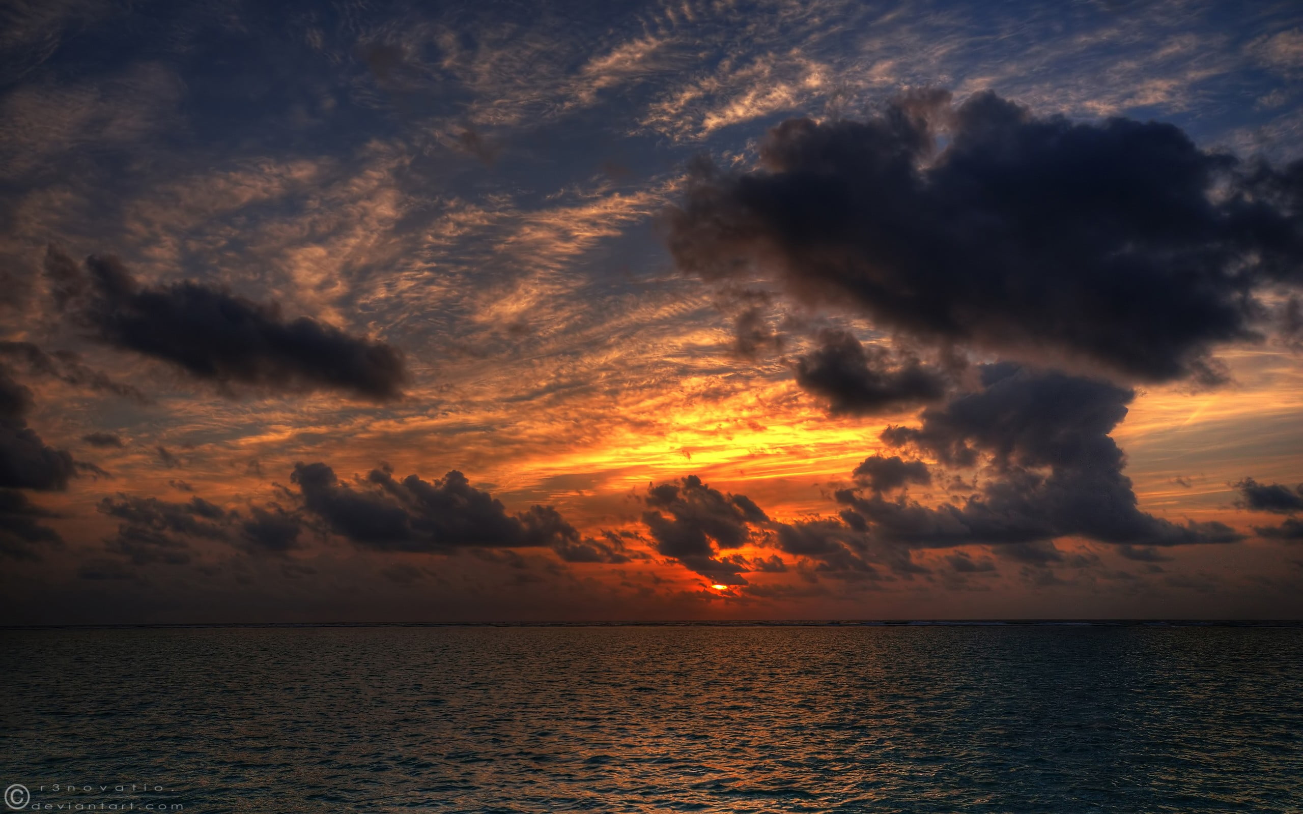 horizon over water, sunlight, nature, 2K, beauty in nature, dramatic sky, sky, scenics - nature, outdoors, cloud - sky, seascape, ocean, no people, water, HD Wallpaper