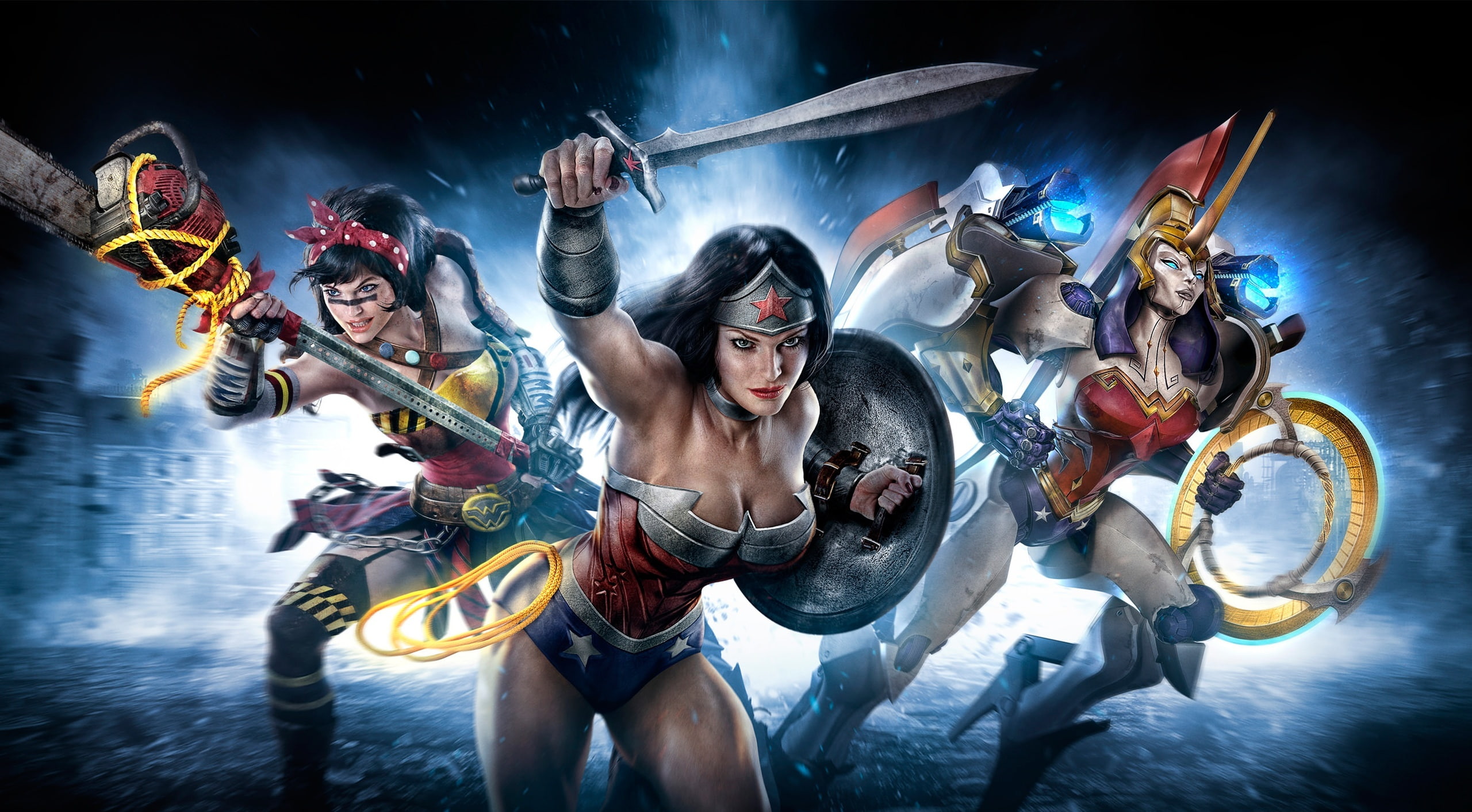 universe, sport, young adult, alternate, positive emotion, supergirls, indoors, wonder, strength, Artwork, Comics, Others, emotion, woman, two people, smoke - physical structure, HD Wallpaper