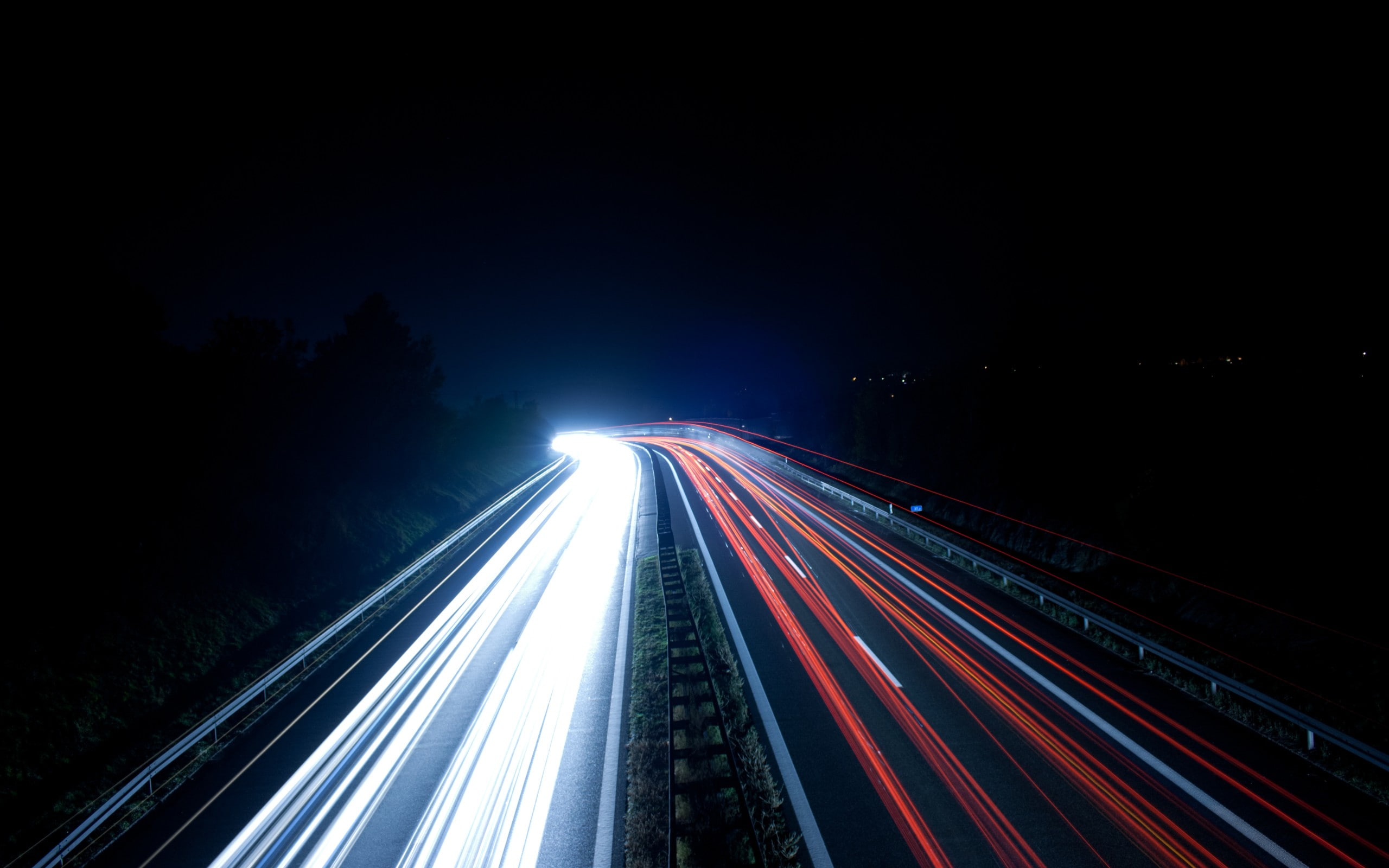 freeway, painting, way, cars, night, photography, 2K, speed, moving, timelapse, shutter, light, hd, HD Wallpaper