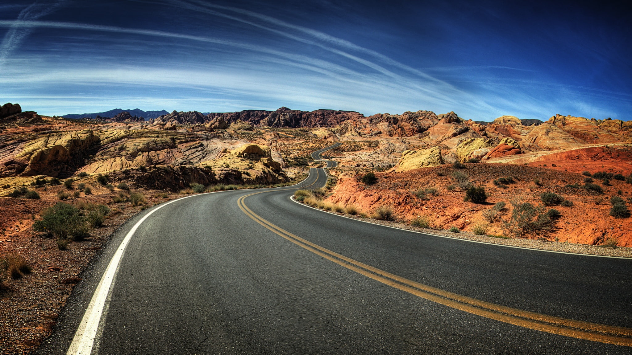 blue, blue sky, photography, sky, outdoors, clouds, freeway, way, 1080P, road, HD Wallpaper