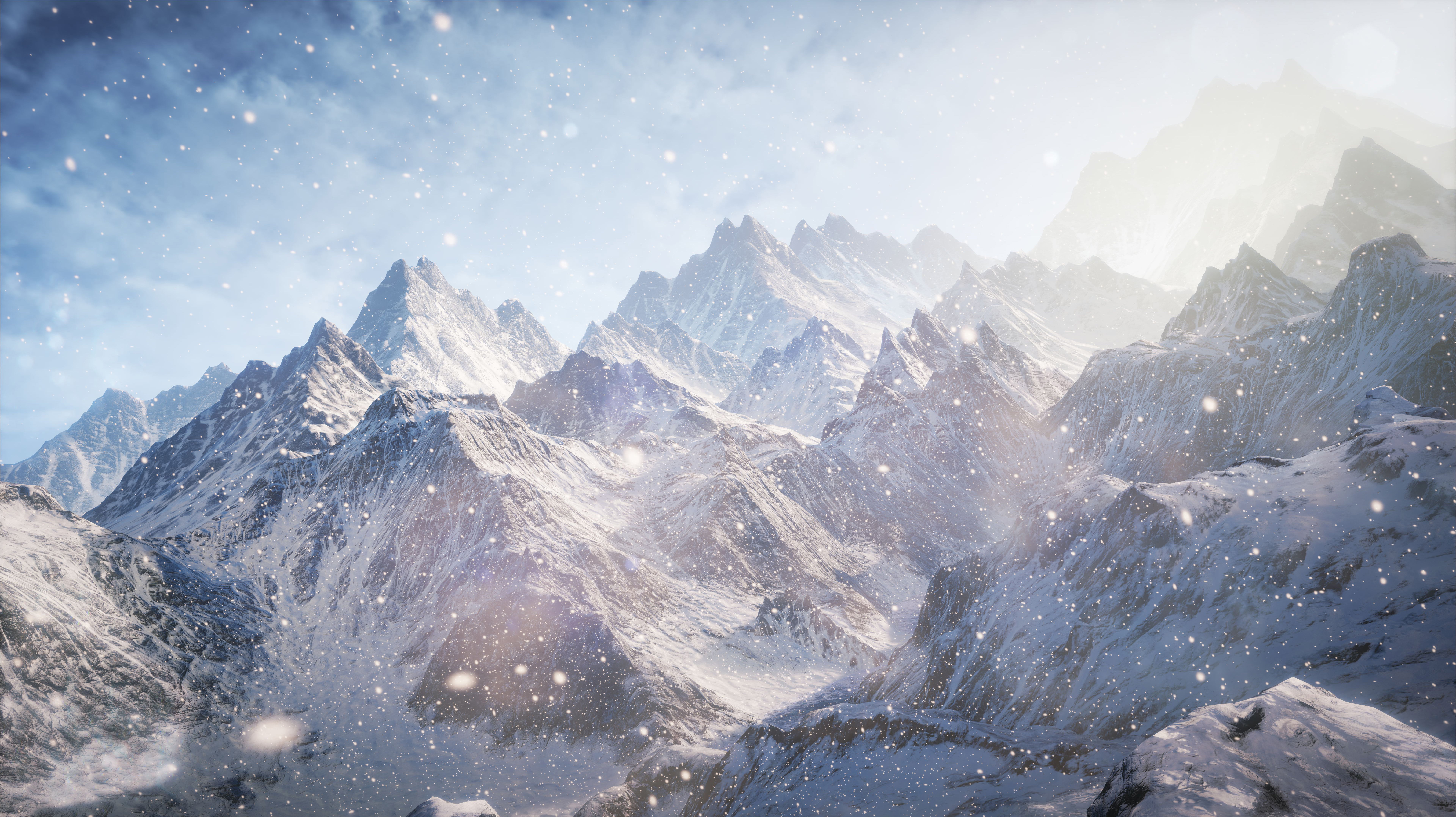 tranquility, famous Place, light, nepal, mountain Ridge, european Alps, vacations, ice, travel Destinations, sunlight, tourism, valley, mountains, sun, HD Wallpaper
