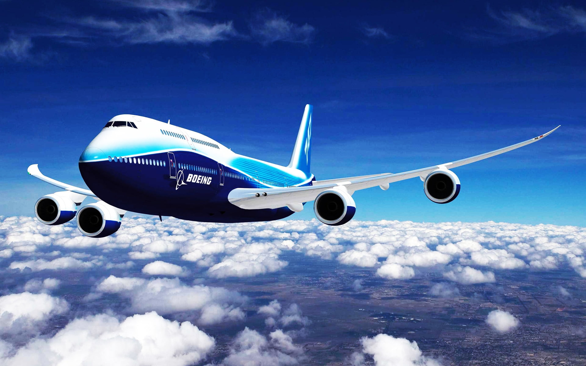 jet, boeing, 747, 1080P, plane, airplane, fly, HD Wallpaper