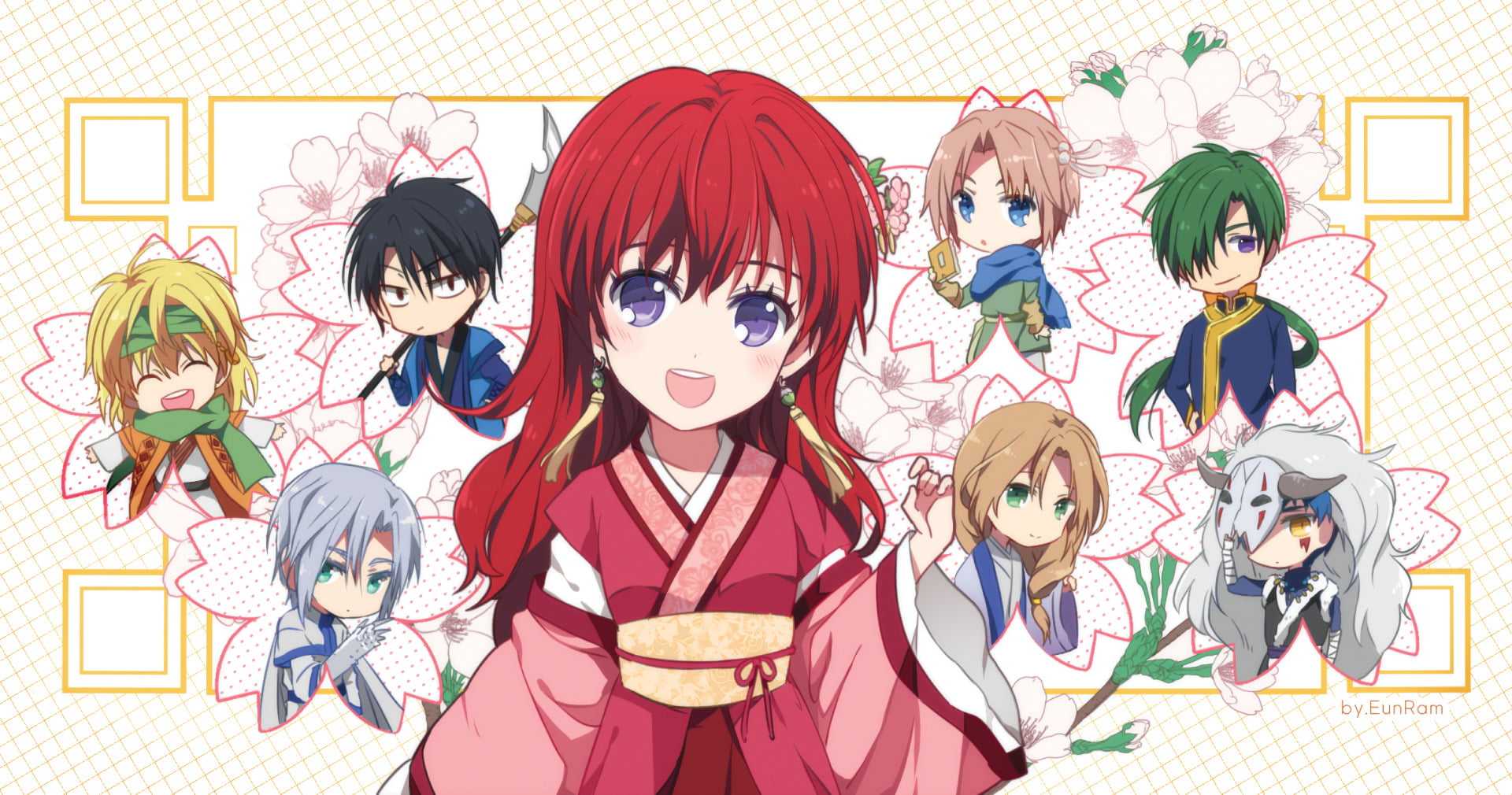 Ki-ja (Yona of the Dawn), Su-won (Yona of the Dawn), Yun (Yona of the Dawn), Yona of the Dawn, standing, Jae-Ha (Yona of the Dawn), adult, looking at camera, HD Wallpaper