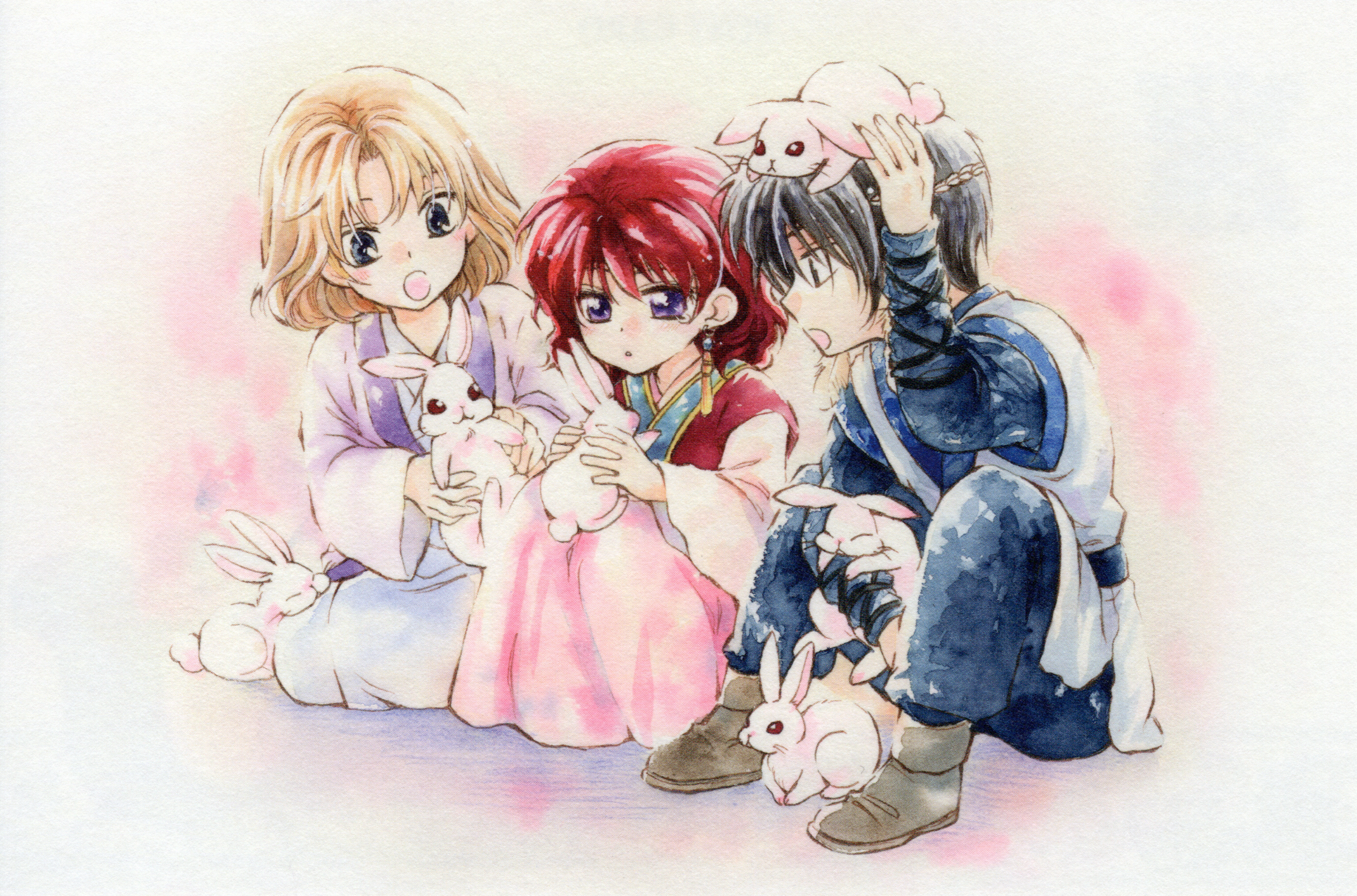 Yona of the Dawn, Su-won (Yona of the Dawn), Child, Yona (Yona of the Dawn), Rabbit, Anime, Cute, 5K, Hak Son, HD Wallpaper
