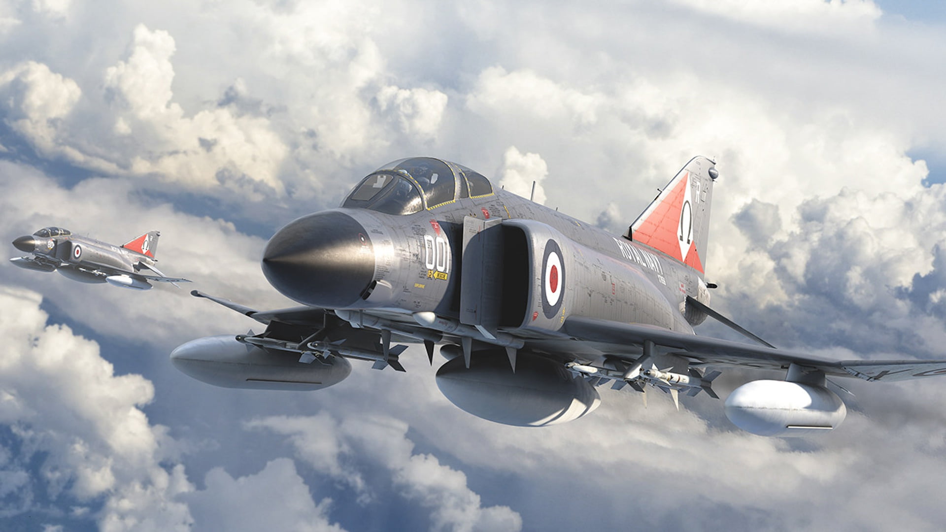 long-range fighter-interceptor, fighter-bomber, double, 1080P, McDonnell Douglas F-4 Phantom II, third generation, HD Wallpaper