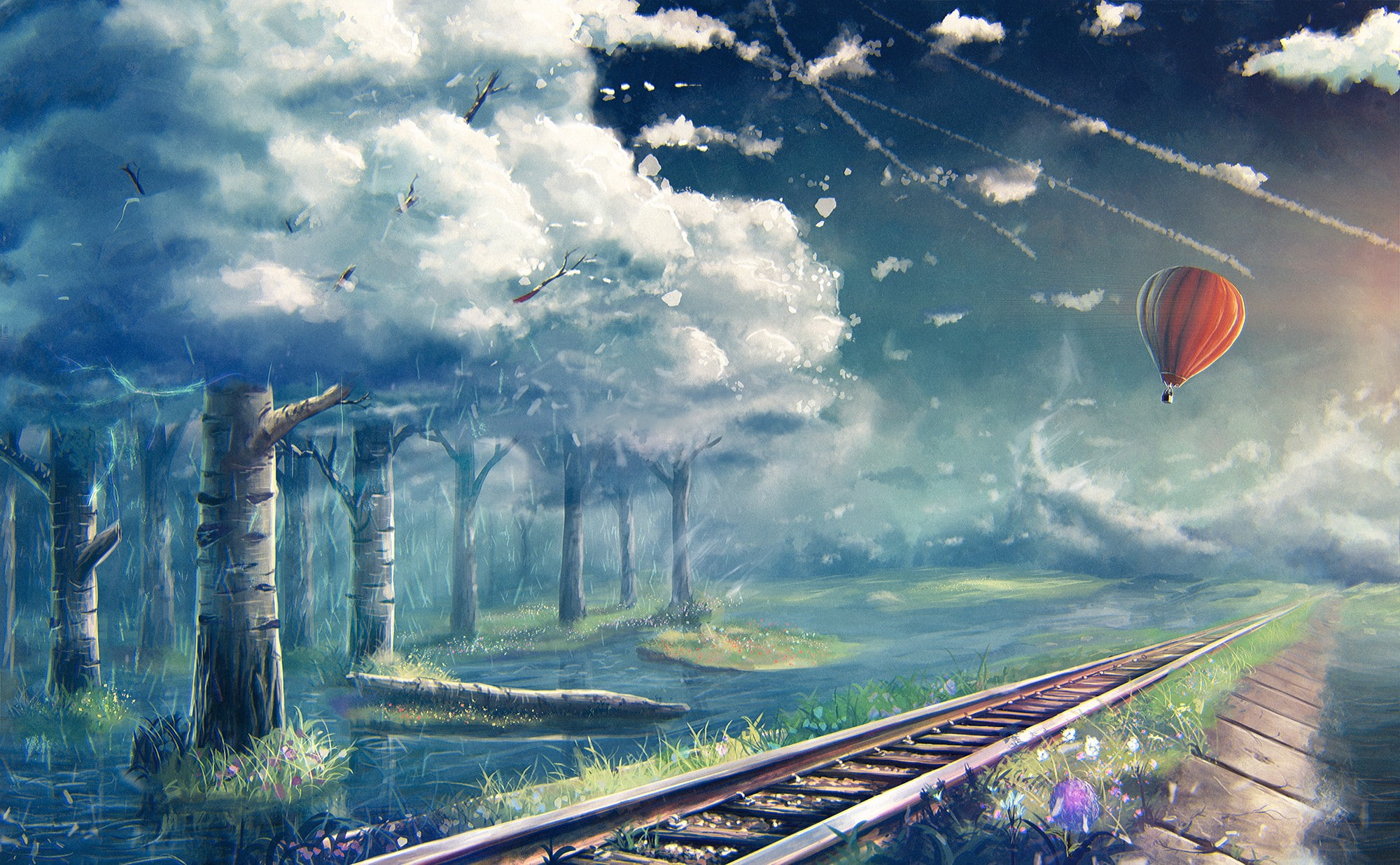 1080P, hot air balloons, artwork, Sylar, HD Wallpaper