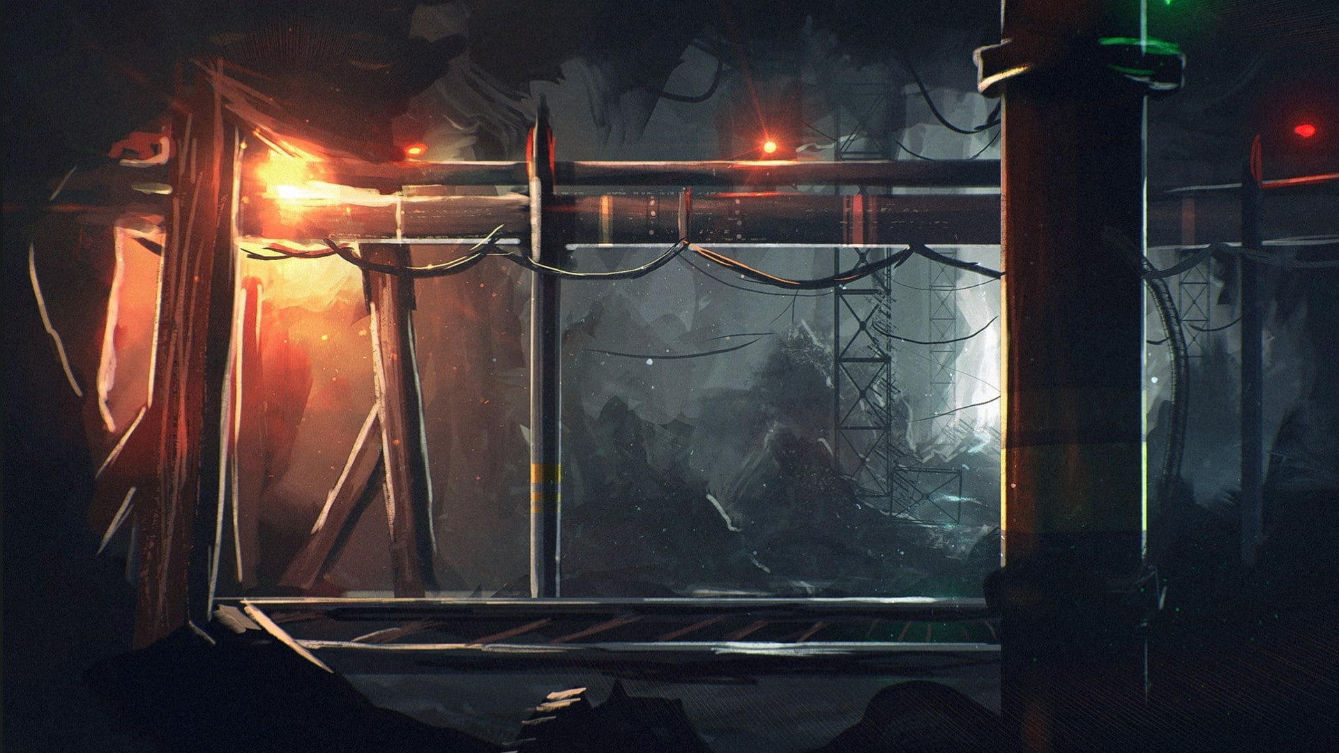 wood, Sylar, lights, artwork, 1080P, HD Wallpaper