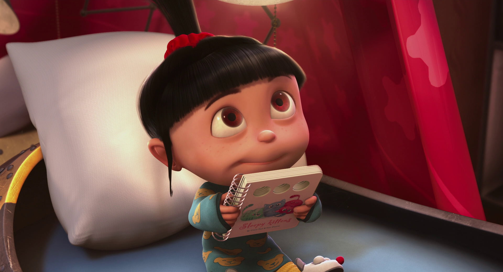 toy, 1080P, headshot, front view, close-up, cute, red, childhood, innocence, Despicable Me, Agnes (Despicable Me), lifestyles, real people, one person, HD Wallpaper