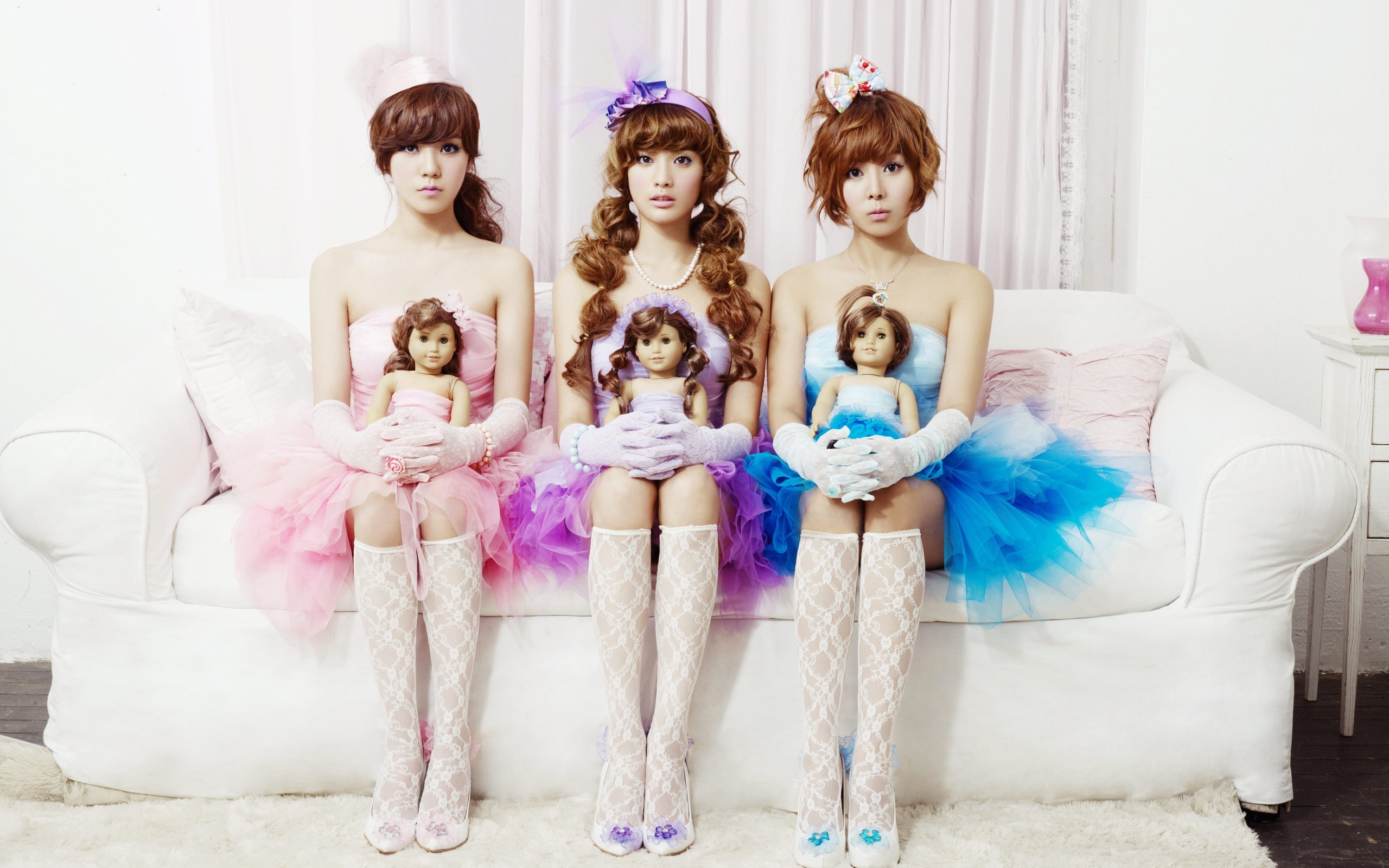 Orange, Caramel, Beautiful, Group, Music, Girls, Korean, 2K, HD Wallpaper