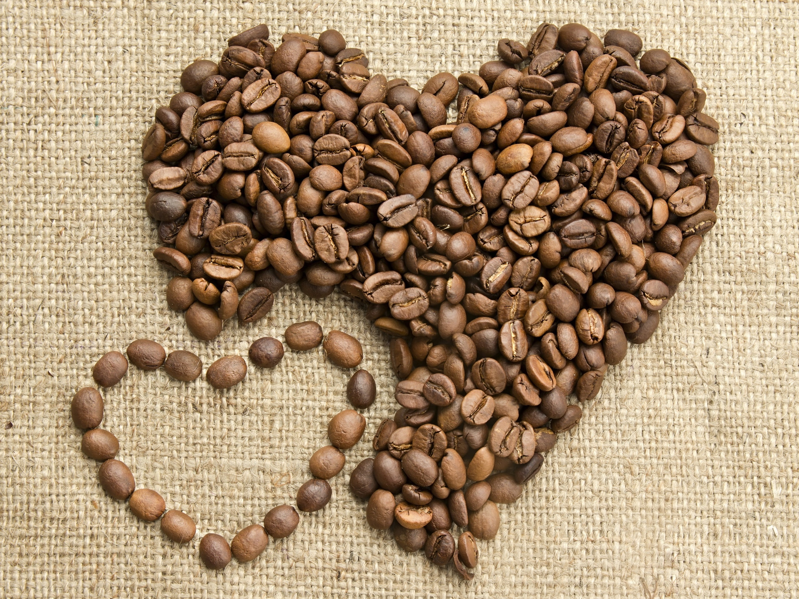 2K, Heart, Beans, Love, Coffee, HD Wallpaper