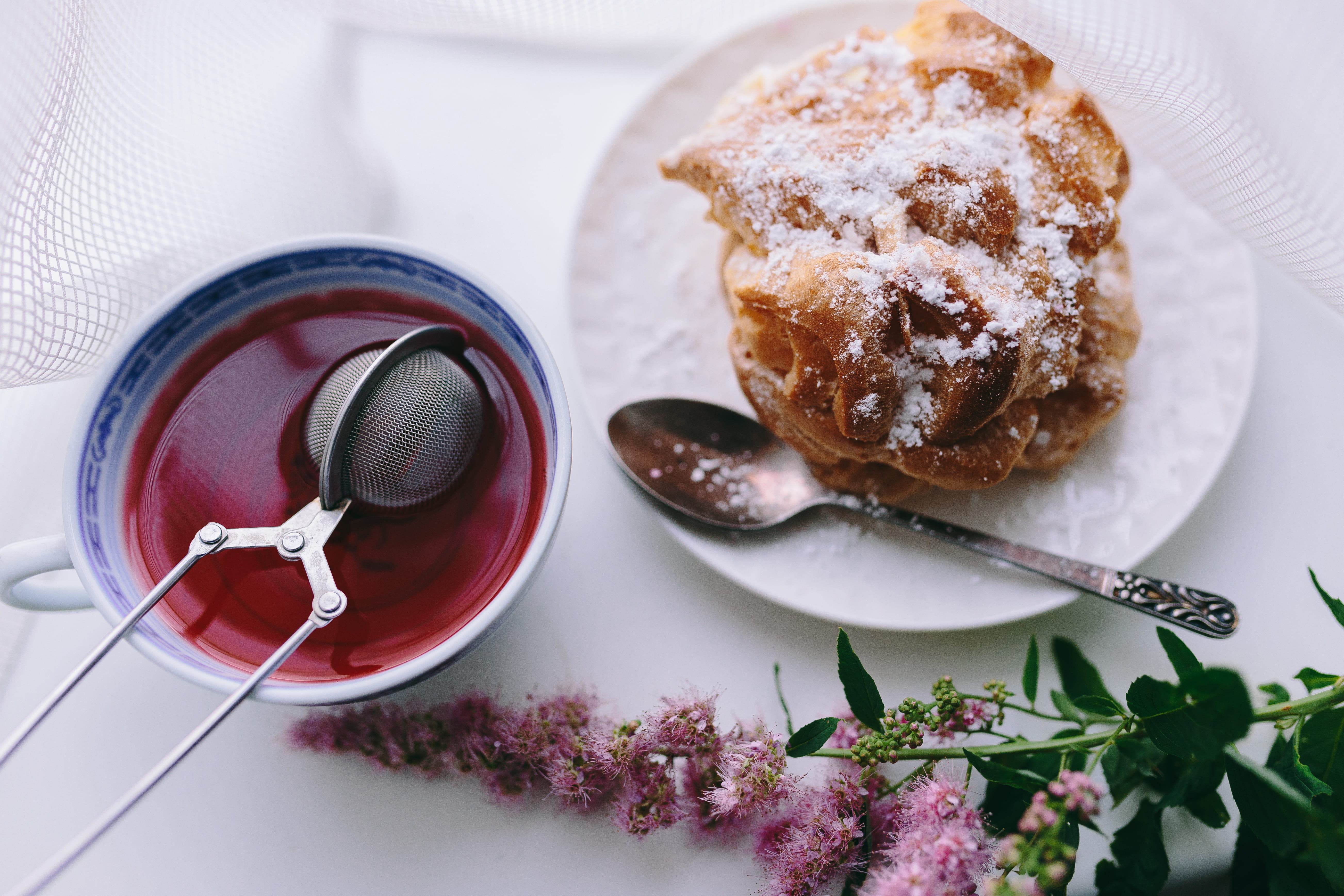 sweet, ready-to-eat, cake, close-up, table, pastry, plate, sweet Food, unhealthy eating, 5K, dessert, Coffee, tea, still life, freshness, cookie, cup, HD Wallpaper