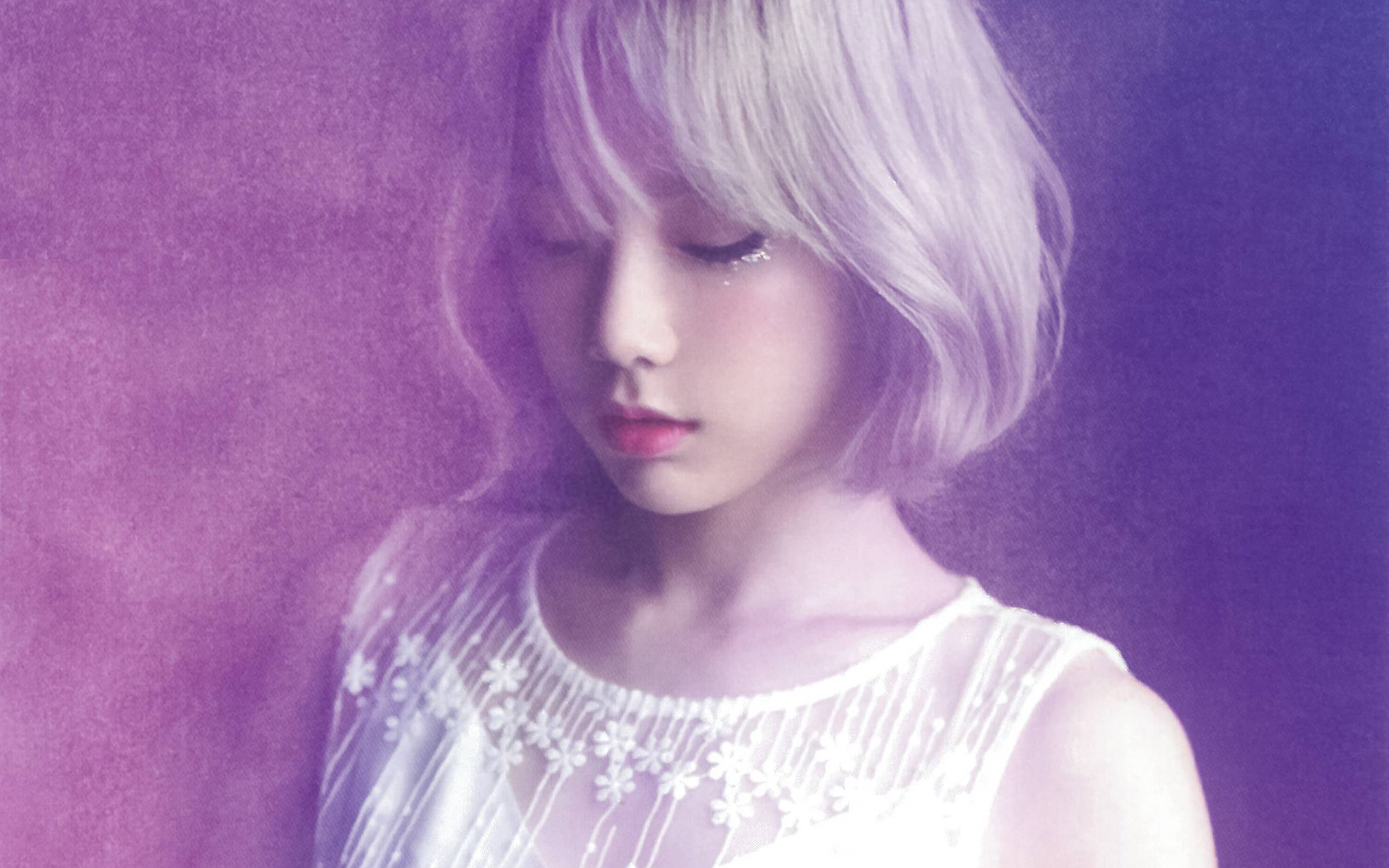 girl, asian, 4K, kpop, taeyeon, purple, HD Wallpaper