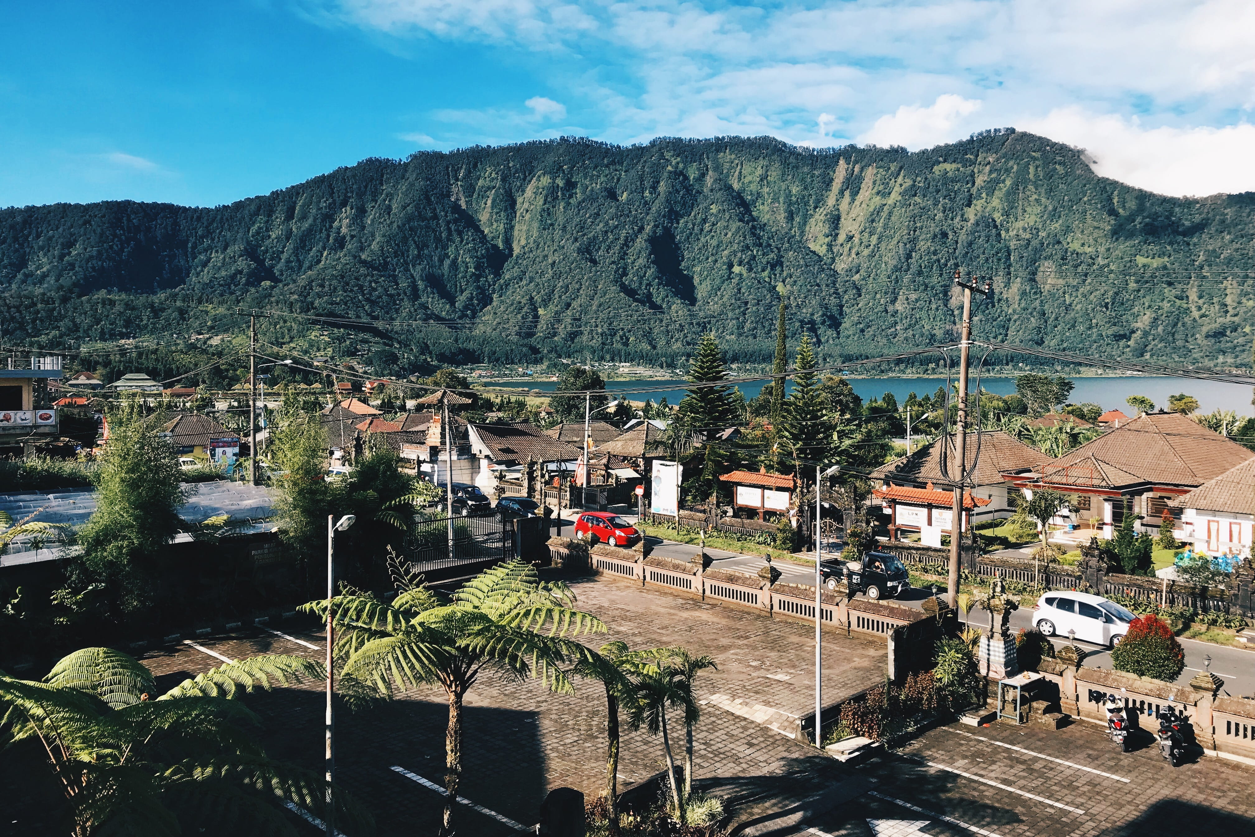 plant, transportation, building, residential district, landscape, countryside, day, cloud - sky, mountain, rural, scenery, sky, town, aerial view, no people, HD Wallpaper