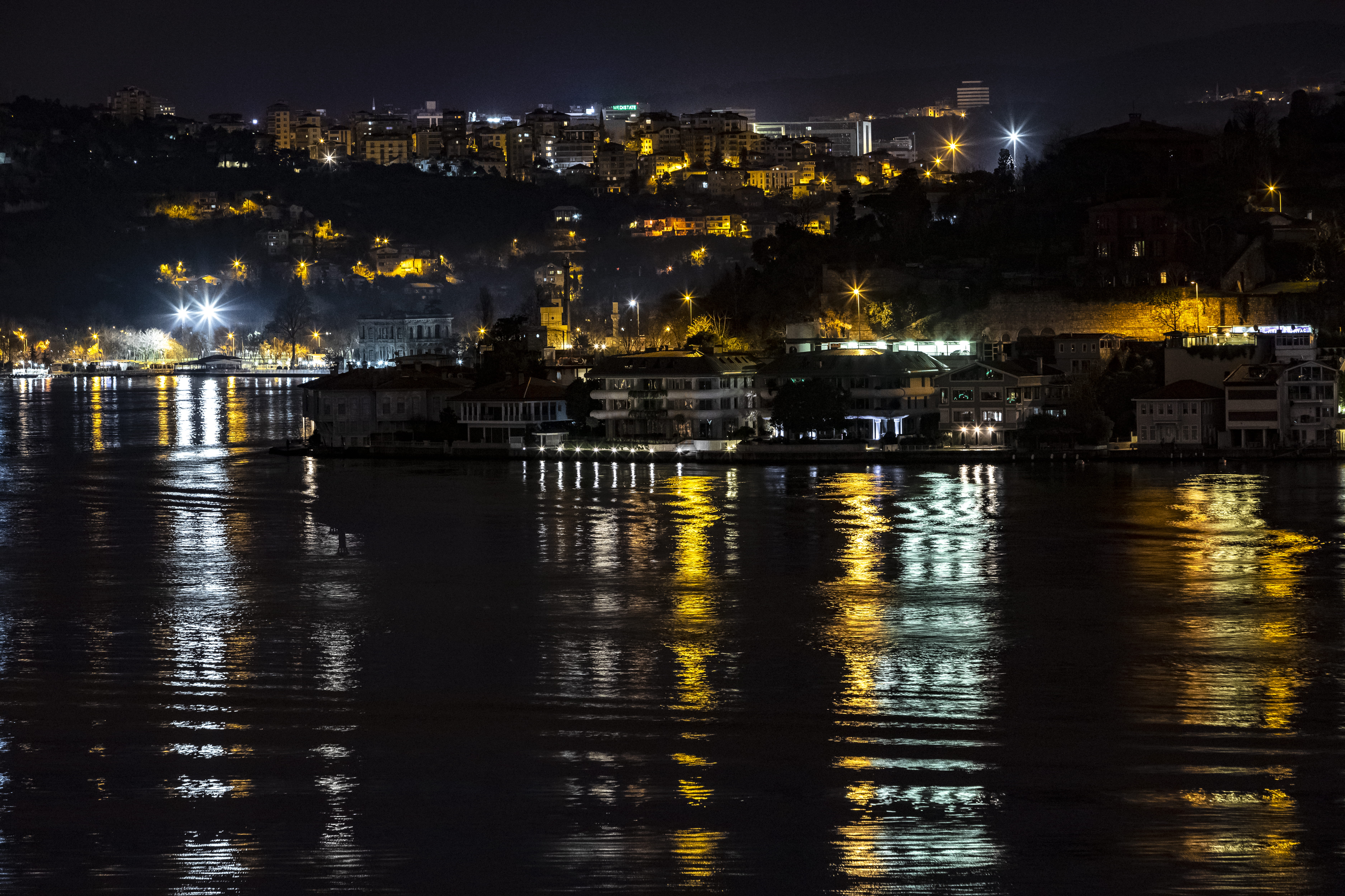 night, building, Illuminated, building exterior, Colors, Vanikoy, no people, Kandilli, waterfront, 2018, hulkiokantabak, nature, lighting equipment, Reflection, HD Wallpaper