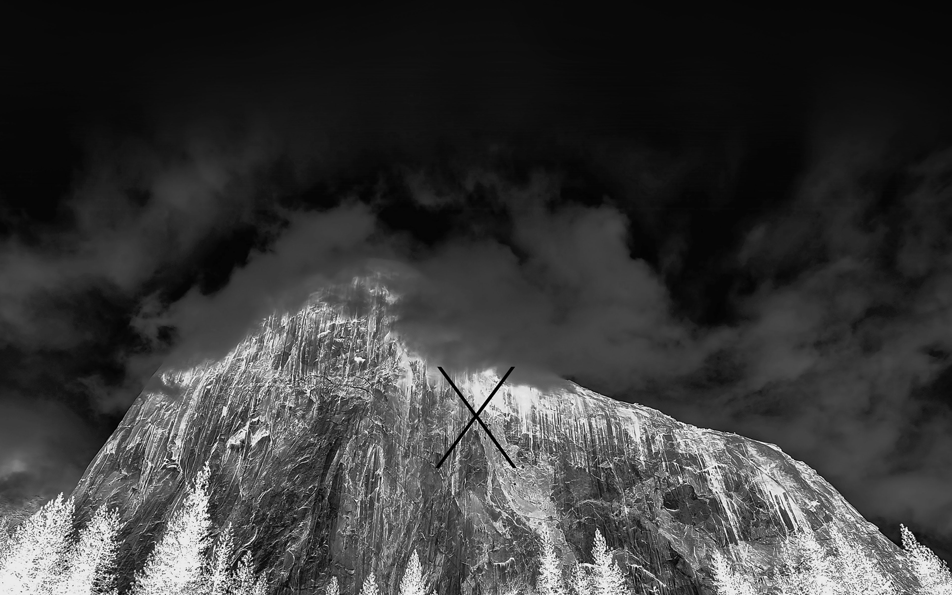 4K, yosemite, dark, apple, mac, x, night, os, HD Wallpaper