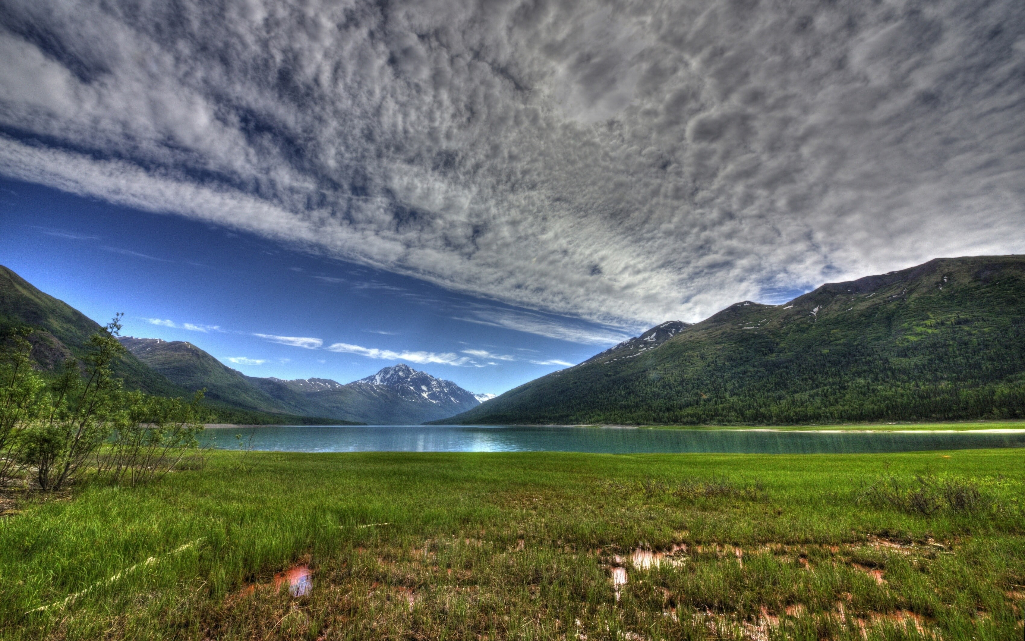 Alaska, mountains, landscape, clouds, 2K, sky, HD Wallpaper