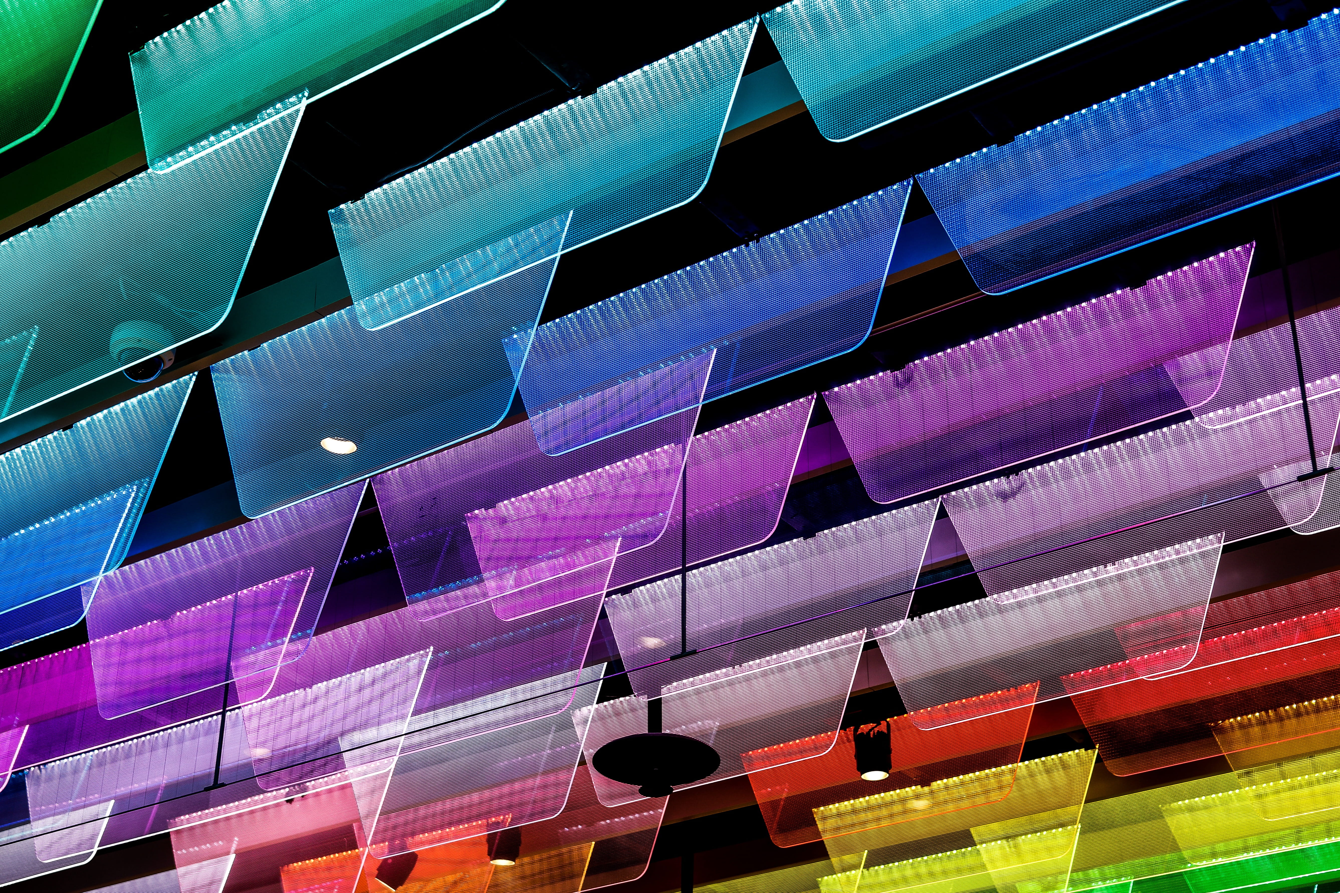 blue, finance, multi Colored, 5K, colorful, modern, decor, lot, abstract, rainbow, architecture, rainbow light, striped, light, assorted, futuristic, pattern, HD Wallpaper