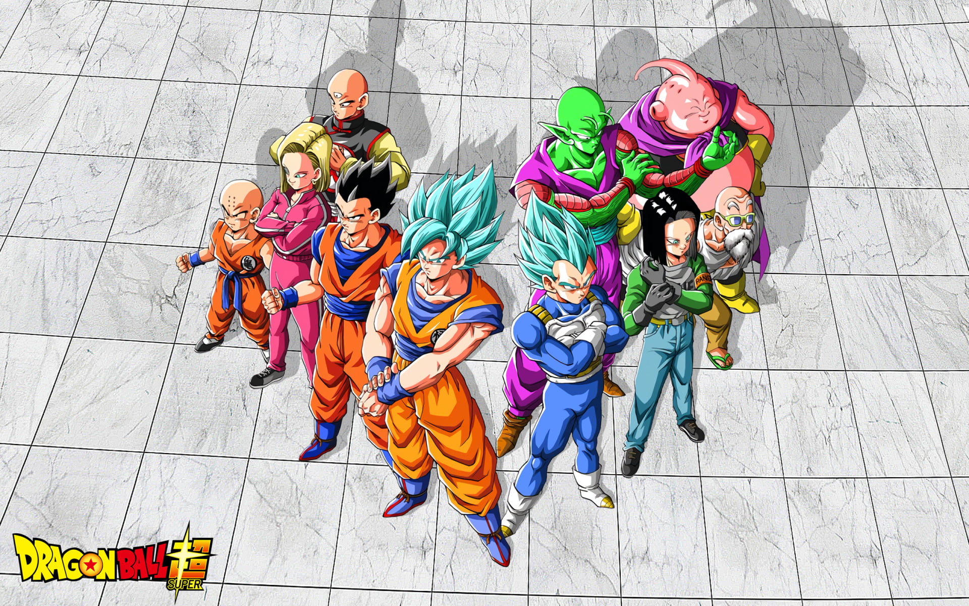 young adult, walking, Dragon Ball, women, day, full length, high angle view, togetherness, Majin Buu, group of people, Gohan (Dragon Ball), Super Saiyan Blue, HD Wallpaper