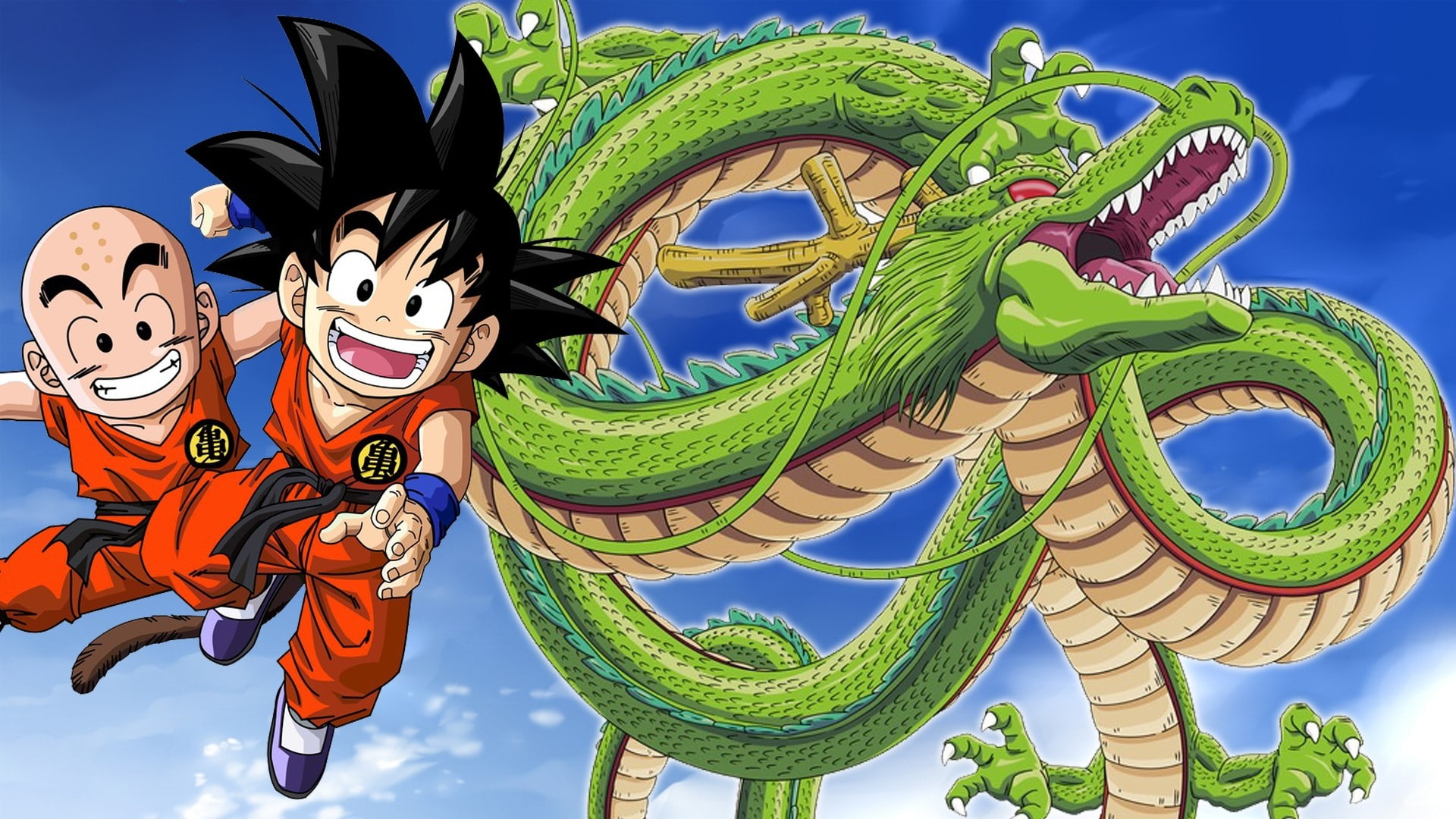 sangoku, hd, dragonball, boys, 1080P, art, goku, x, Son Goku, anime, krillin, son, monkeys, anime boys, HD Wallpaper