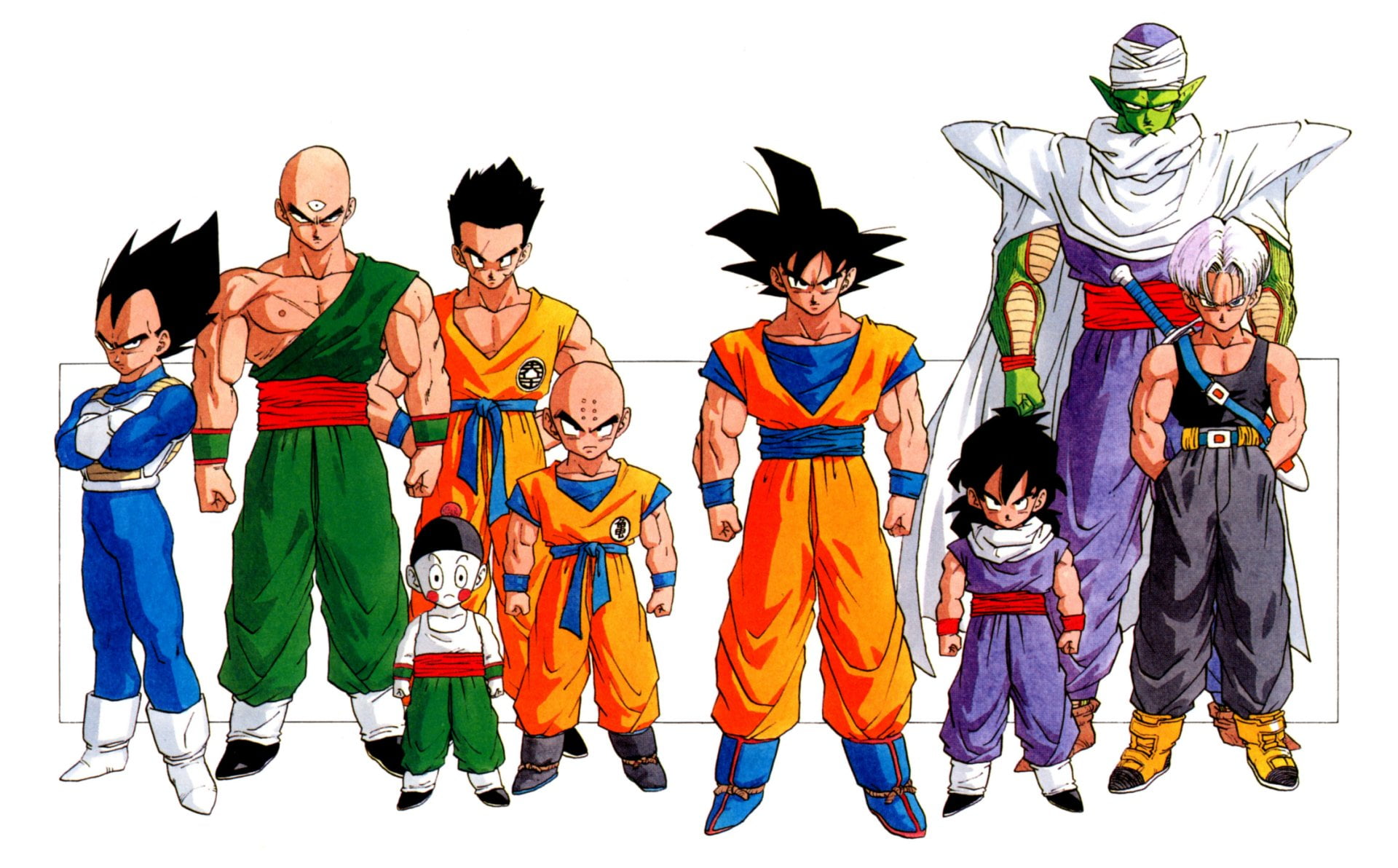 Dragon Ball Z, traditional clothing, people, togetherness, clothing, stage costume, real people, Piccolo (Dragon Ball), indoors, Goku, Gohan (Dragon Ball), HD Wallpaper