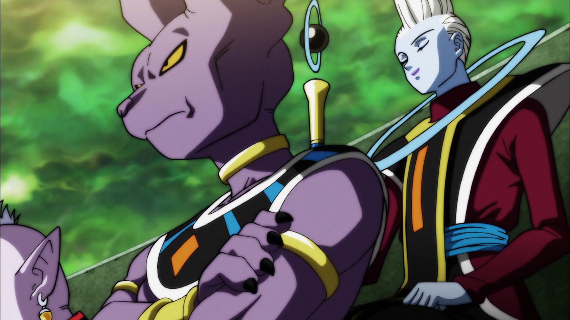 outdoors, nature, leisure activity, 1080P, grass, sky, Whis (Dragon Ball), pinwheel toy, art and craft, close-up, focus on foreground, Beerus (Dragon Ball), HD Wallpaper
