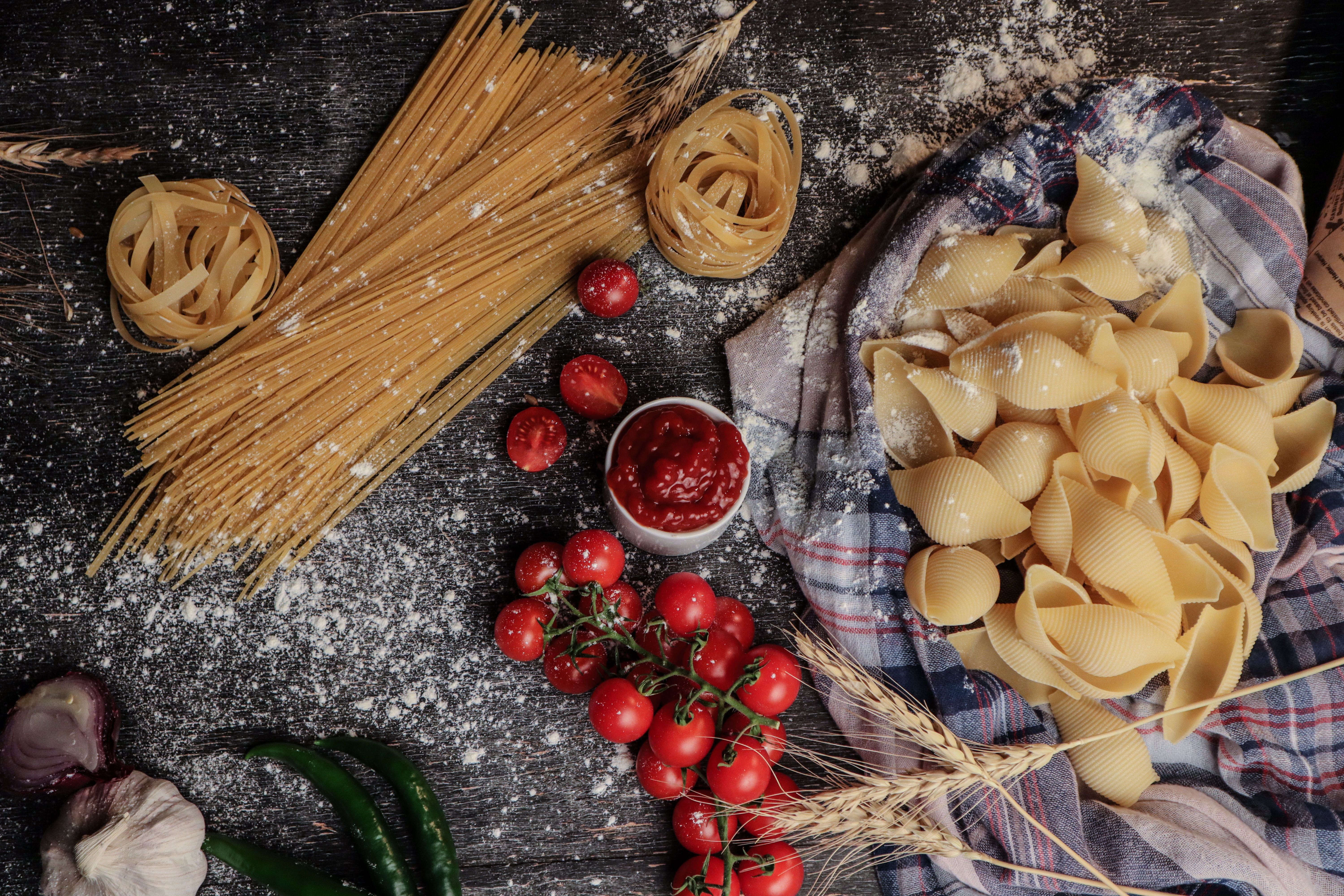 meal, ingredient, flour, drink, pasta, 5K, indoors, healthy eating, wood - material, no people, preparation, brown, bean, broom, spice, alcohol, beverage, HD Wallpaper
