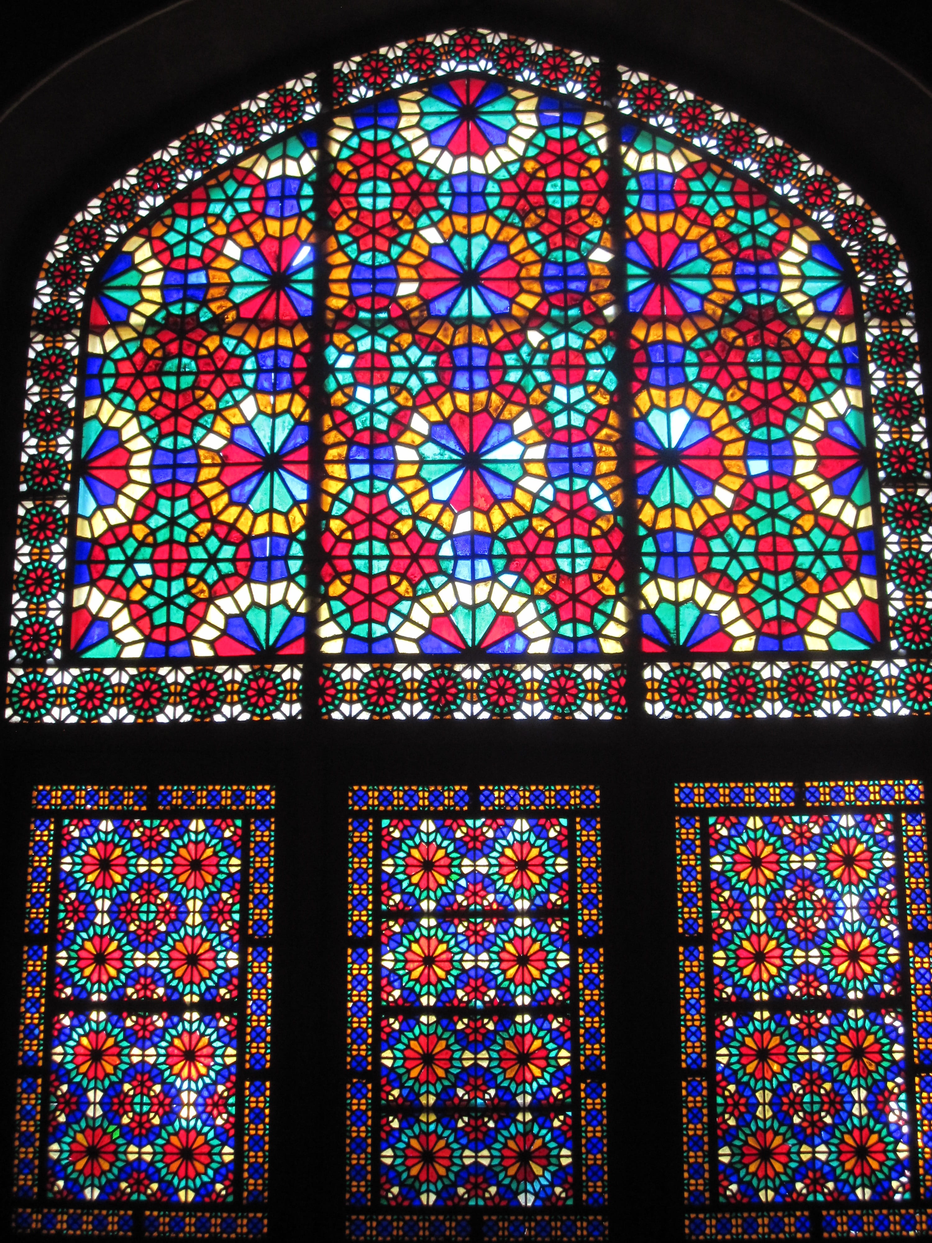 ceiling, architecture and art, no people, belief, floral pattern, house, 4K, wall, religion, design, ornate, place of worship, window, multi colored, yazd, Phone HD Wallpaper