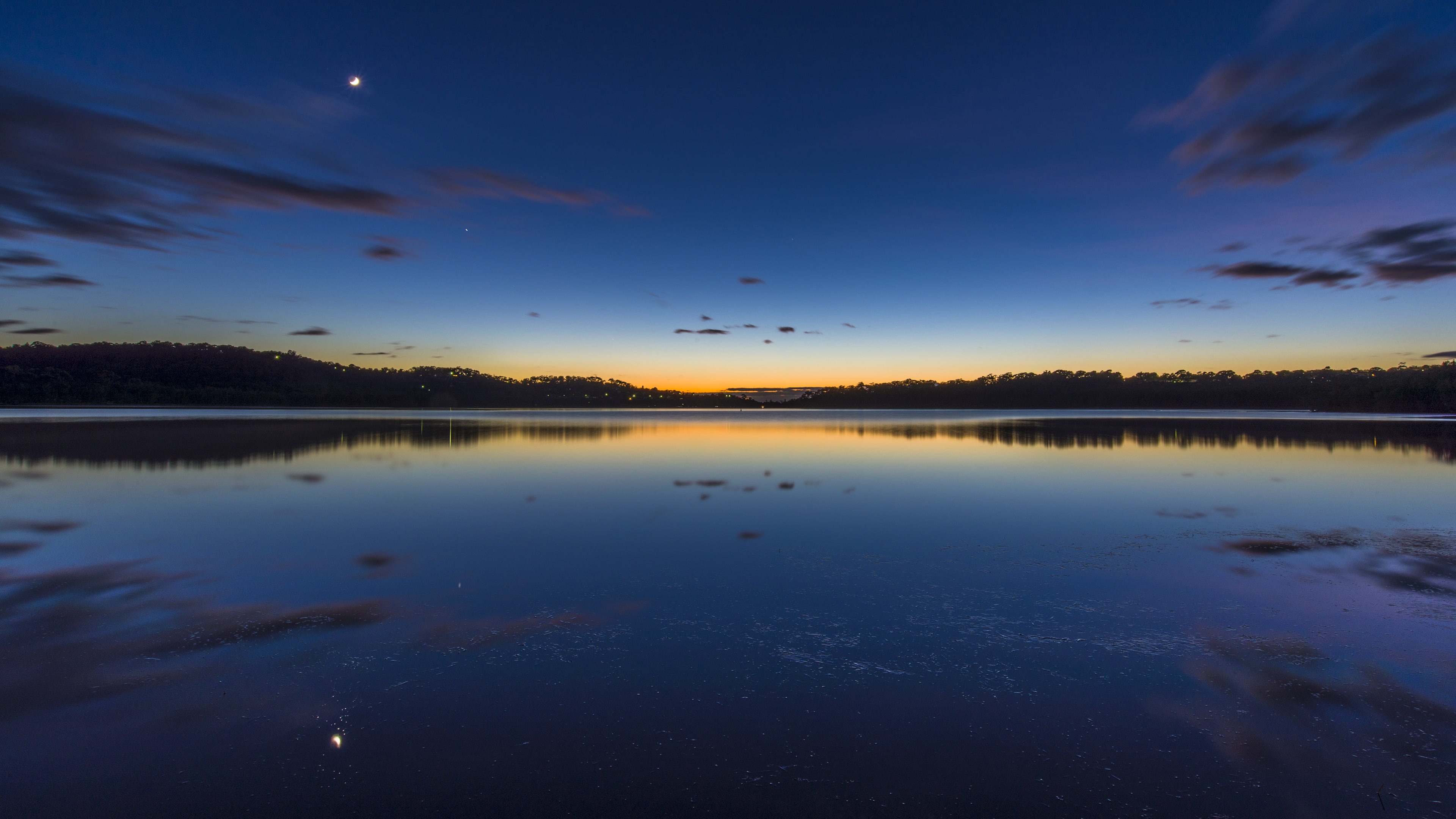 landscape, lake, sunset, nature, 4K, ultrahd, HD Wallpaper