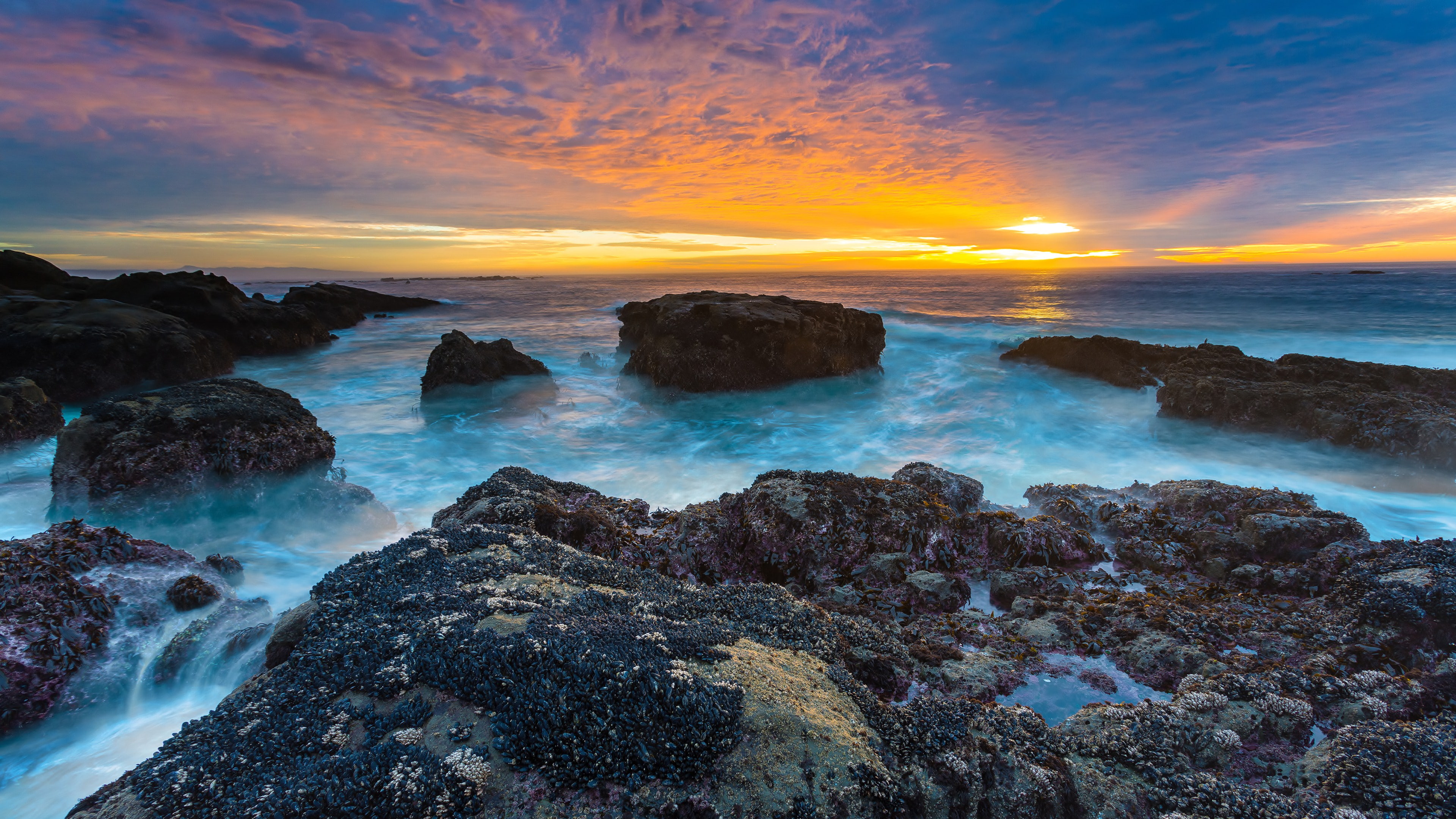 4K, landscape, sunset, ultrahd, lake, nature, ocean, HD Wallpaper