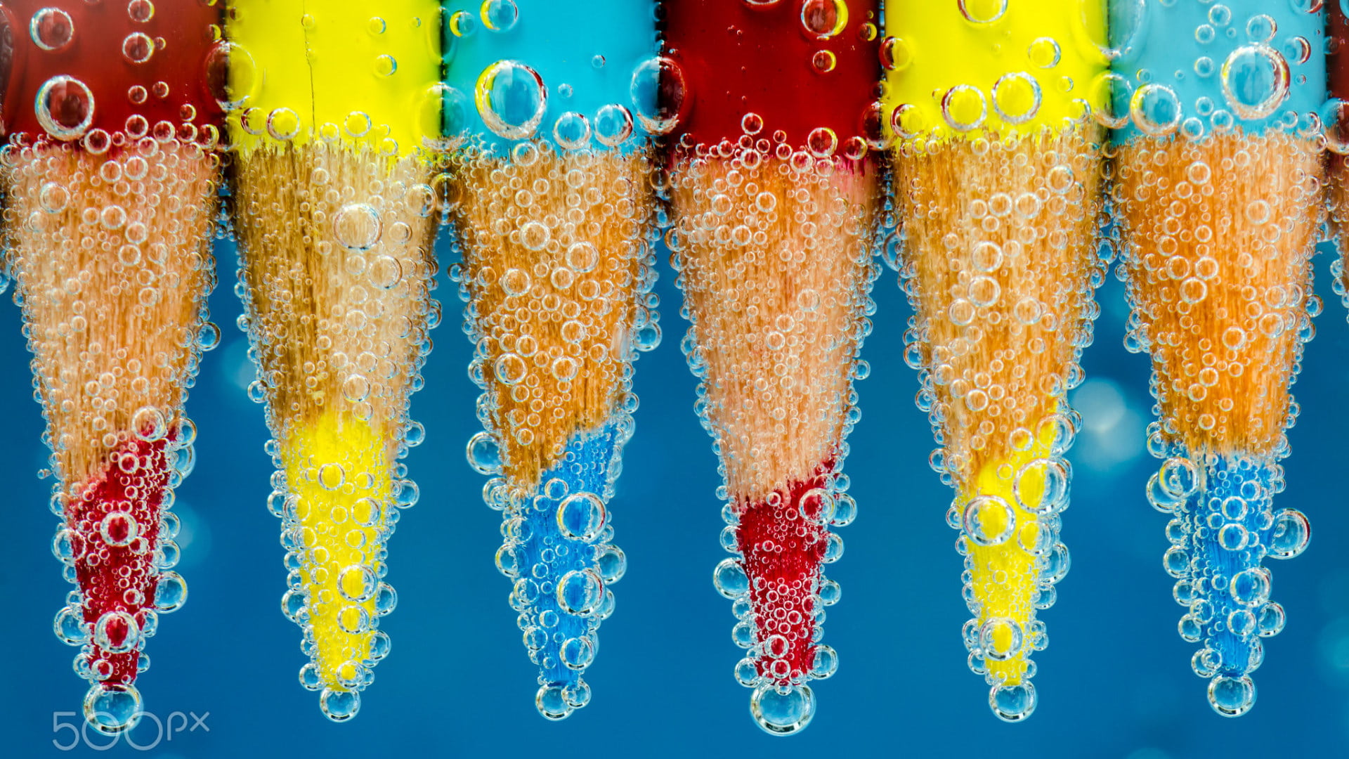 backgrounds, studio shot, pencils, colorful, pattern, indoors, pencil, multi colored, offspring, sport, red, water, 500px, in a row, 1080P, blue, yellow, HD Wallpaper