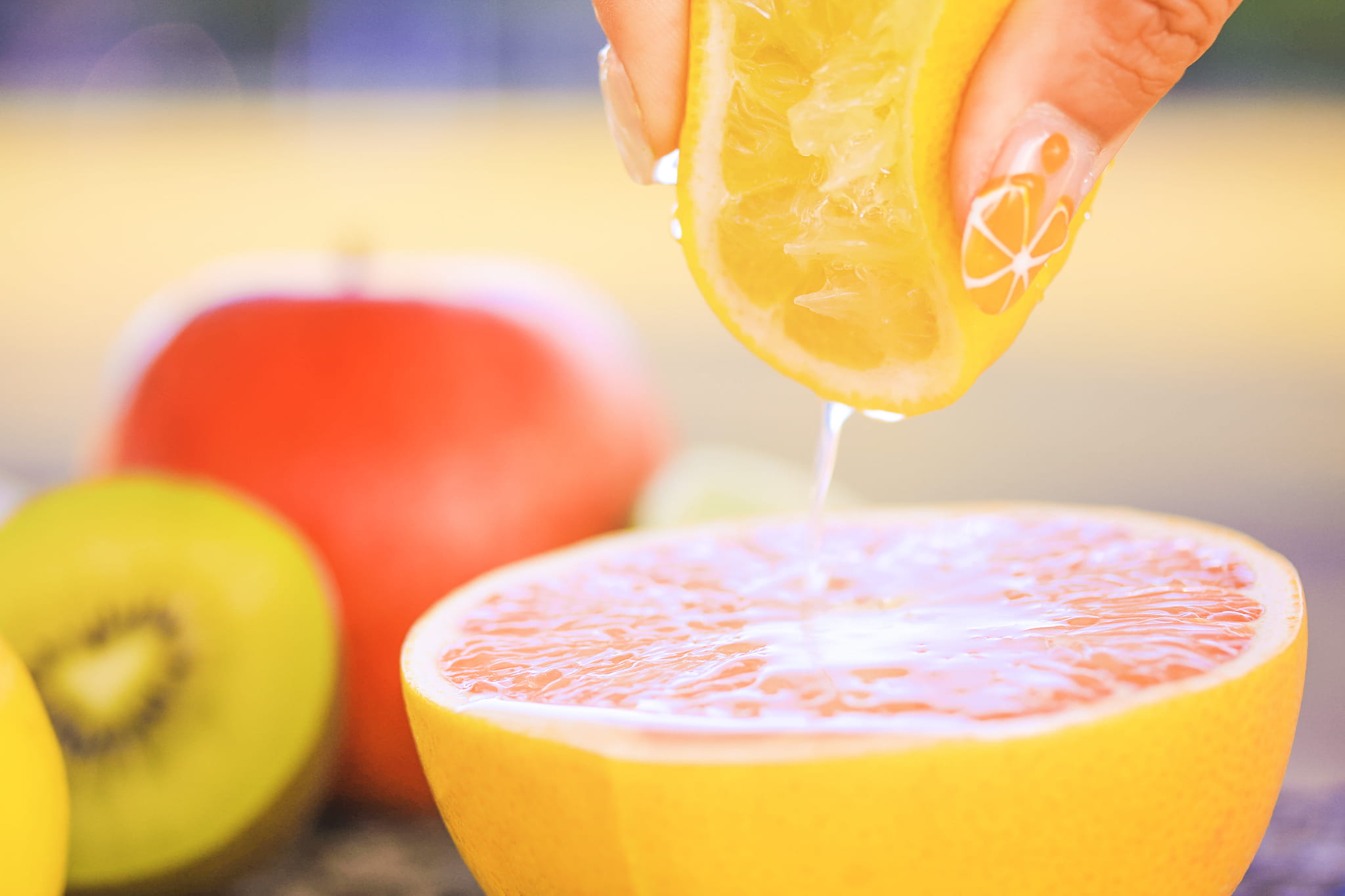 juice, food, freshness, cross section, organic, glass, lemon, food And Drink, fruit, holding, pouring, healthy Eating, finger, orange - Fruit, wellbeing, HD Wallpaper