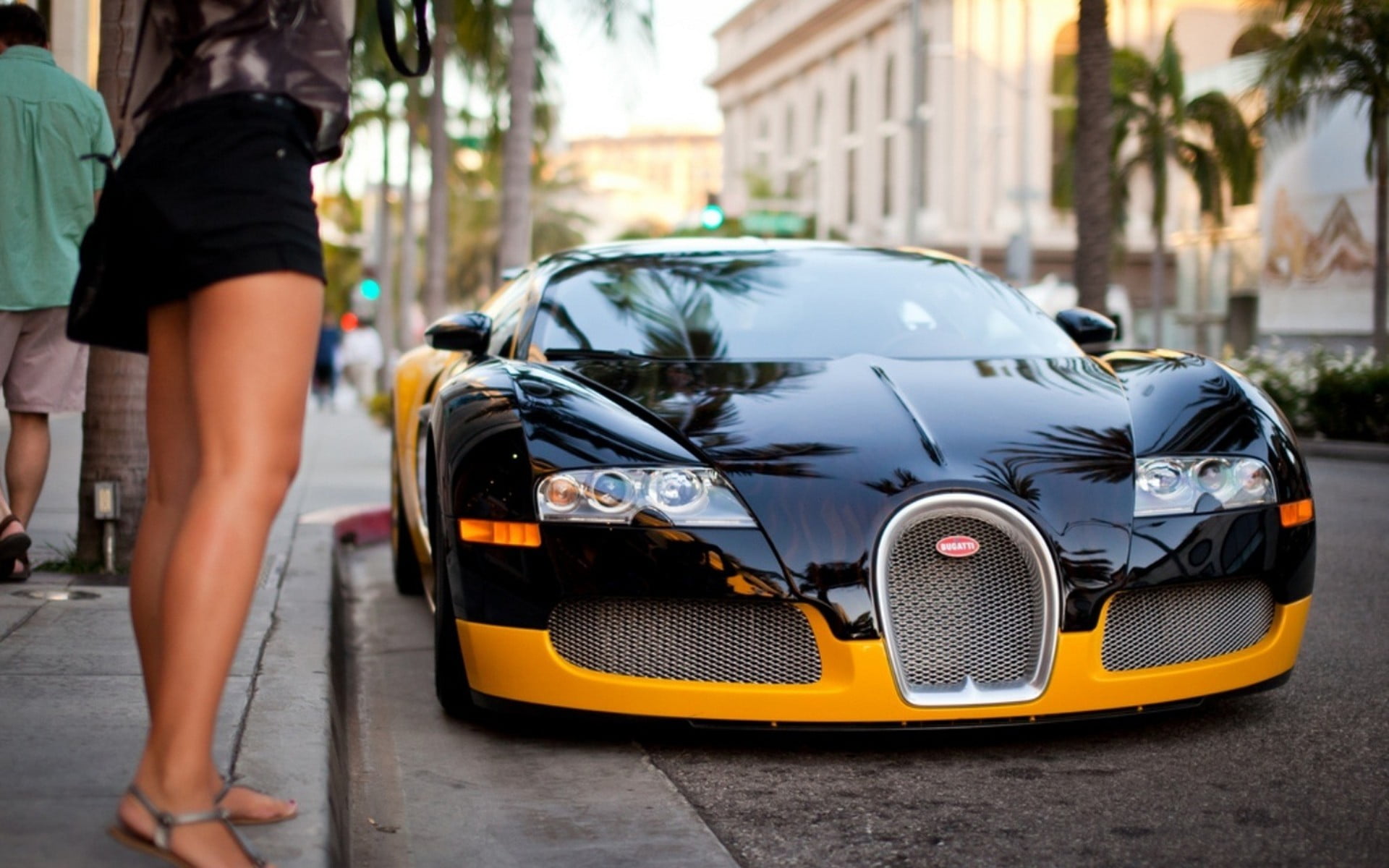 veyron, leisure activity, modern, caucasian Ethnicity, females, one person, outdoors, city, Bugatti Veyron, architecture, mode of transportation, building exterior, HD Wallpaper