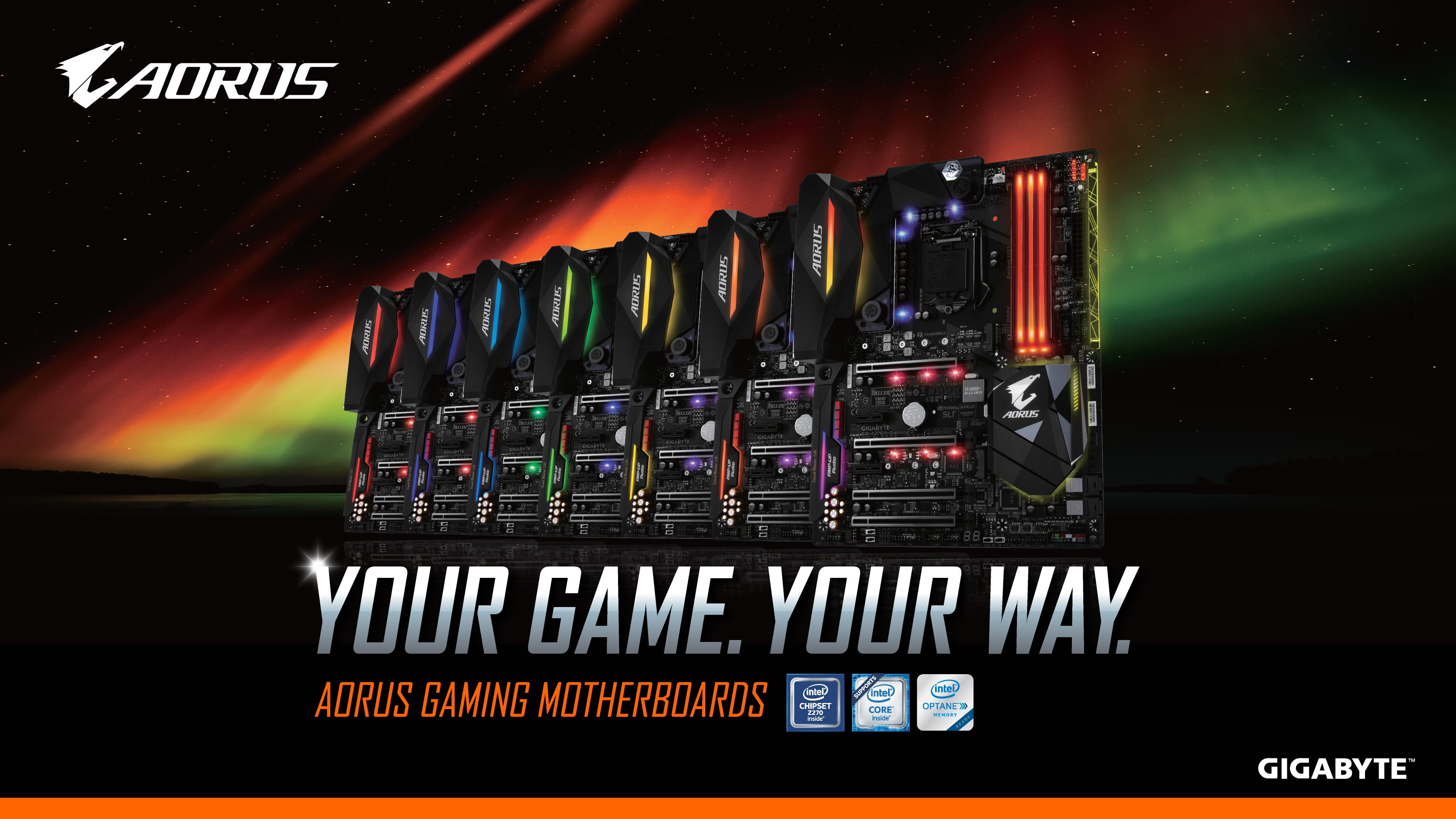 motherboard, gaming, AORUS, your game, 4K, HD Wallpaper
