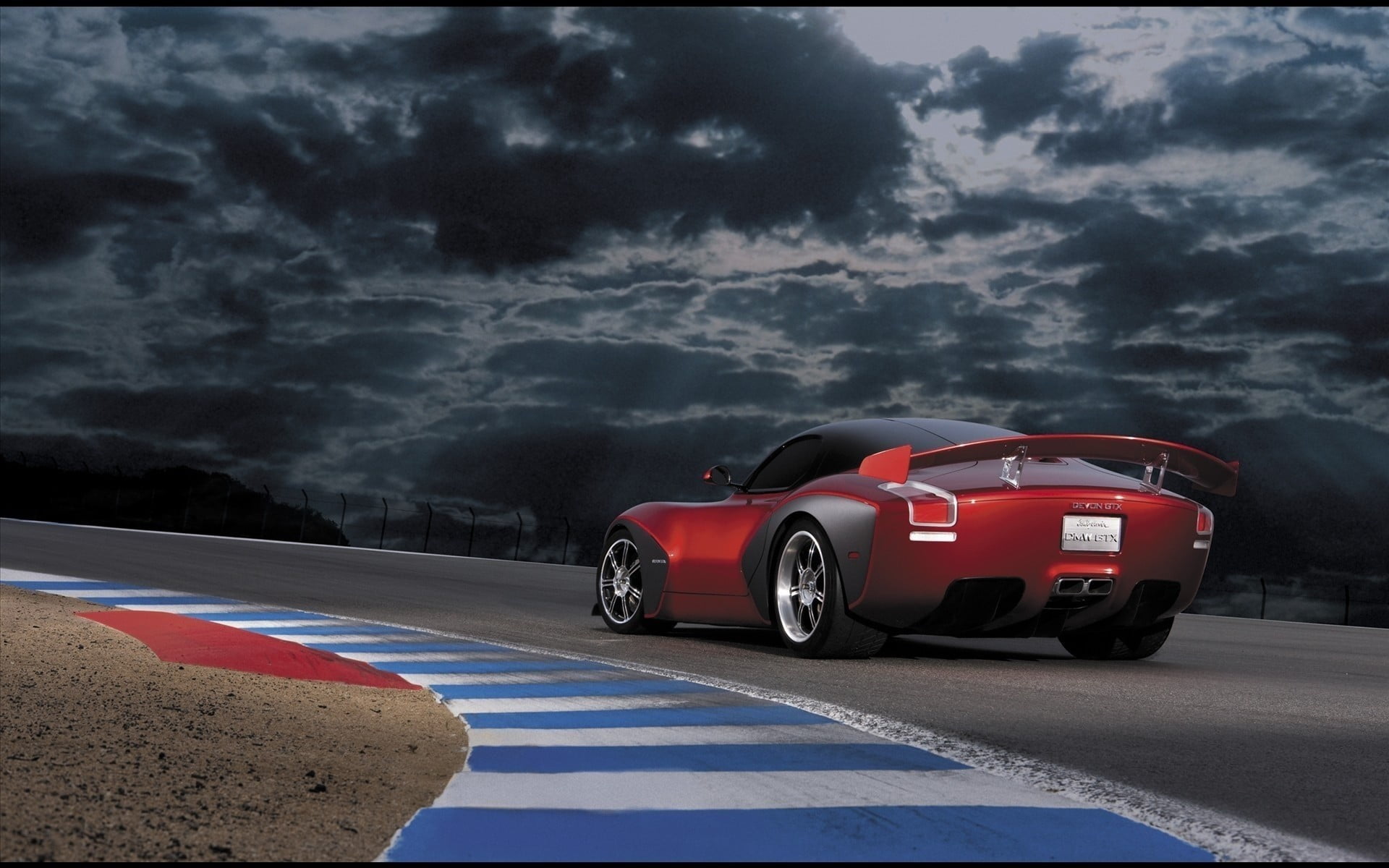 coupe, 1080P, land vehicle, wheel, luxury, mode of transportation, red, motorsport, sports race, tire, cloud - sky, road, no people, race tracks, car, HD Wallpaper