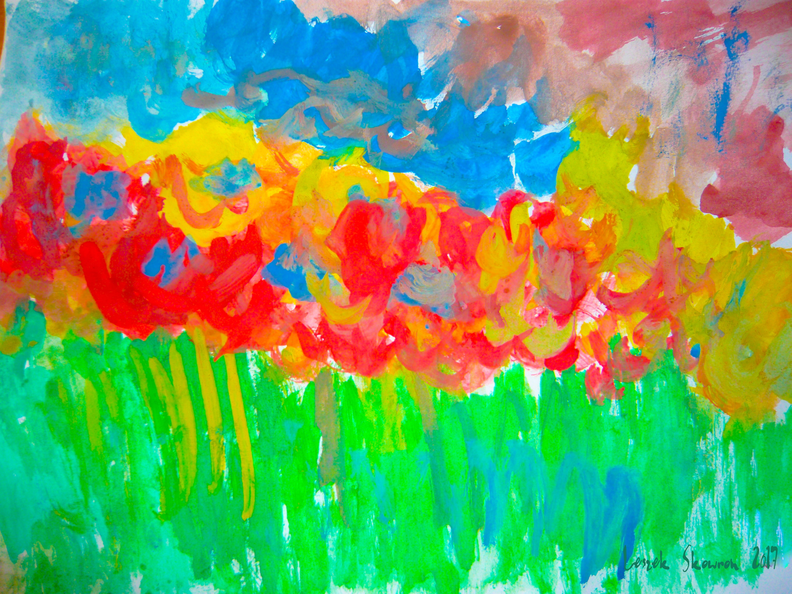 Akwarela, acrylic painting, paint, creativity, craft, abstract, day, indoors, painted, art and craft, vibrant color, backgrounds, textured, Obraz, Kwiaty, HD Wallpaper