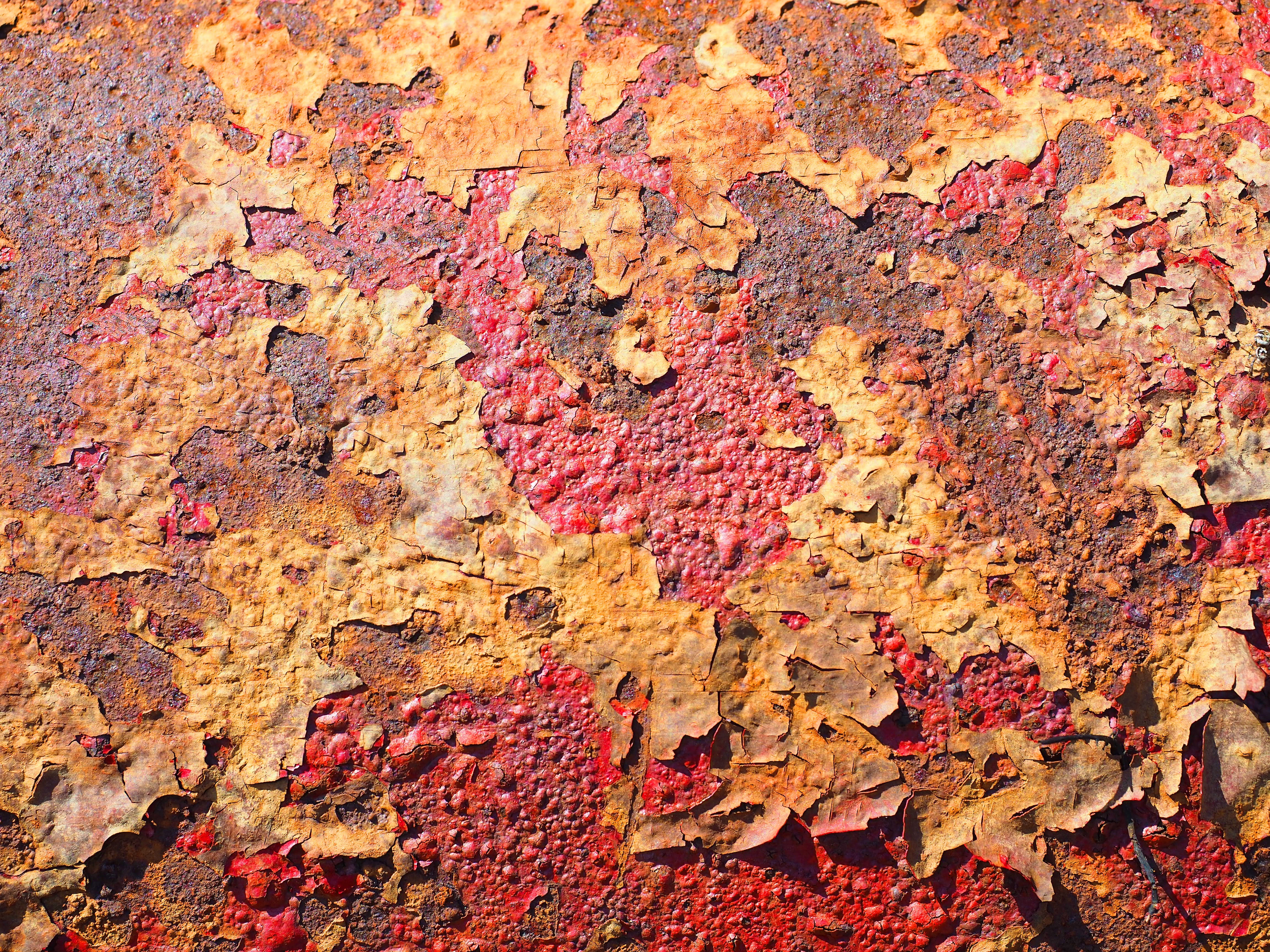 4K, close-up, peeling off, weathered, ruined, red, industrial, backgrounds and textures, paint, backgrounds, material, chipped, design, day, built structure, HD Wallpaper