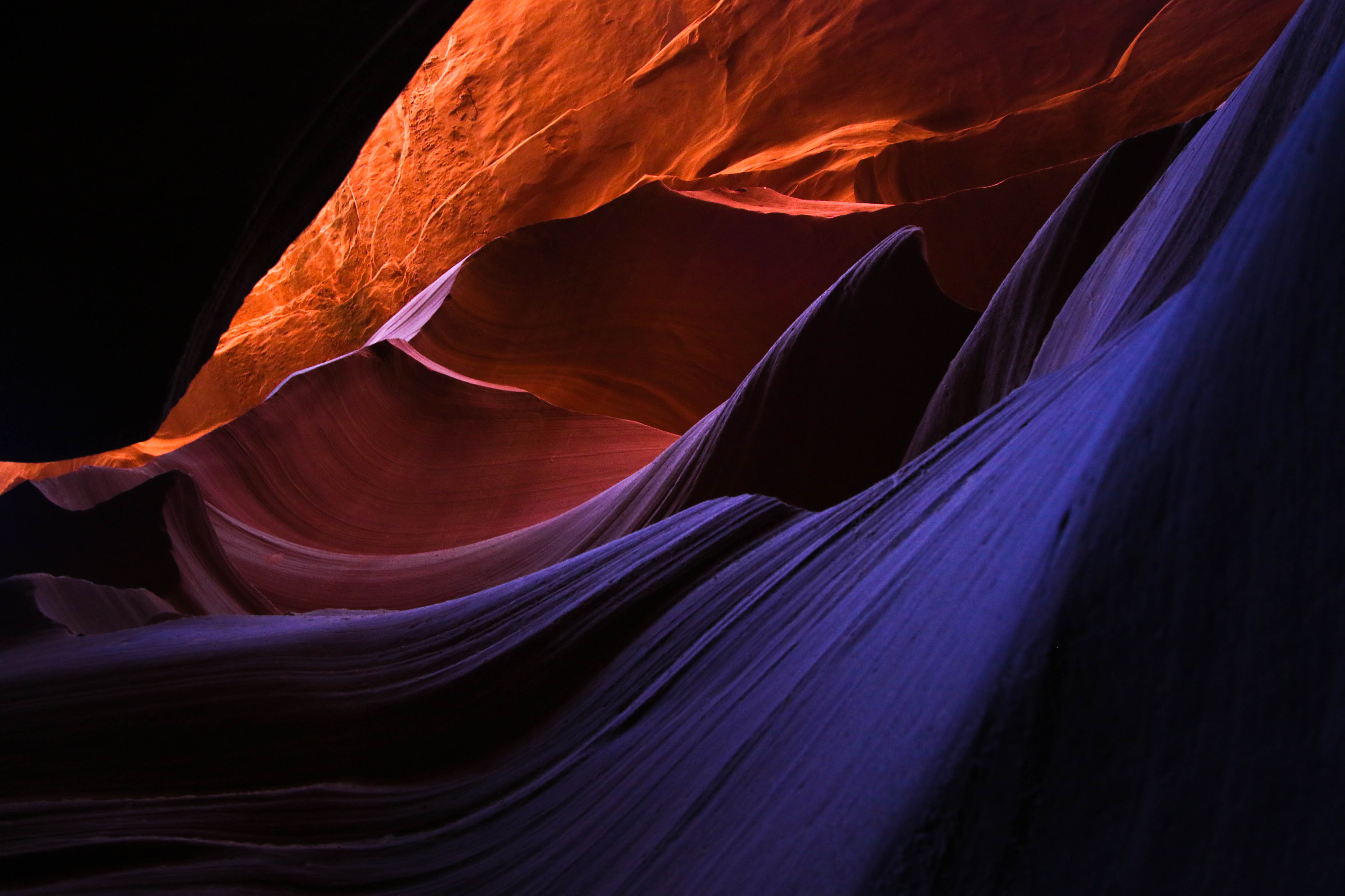 rock - object, d, rock, geology, studio shot, travel destinations, canyon, eroded, united states, valley, sunlight, purple, antelope canyon, HD Wallpaper