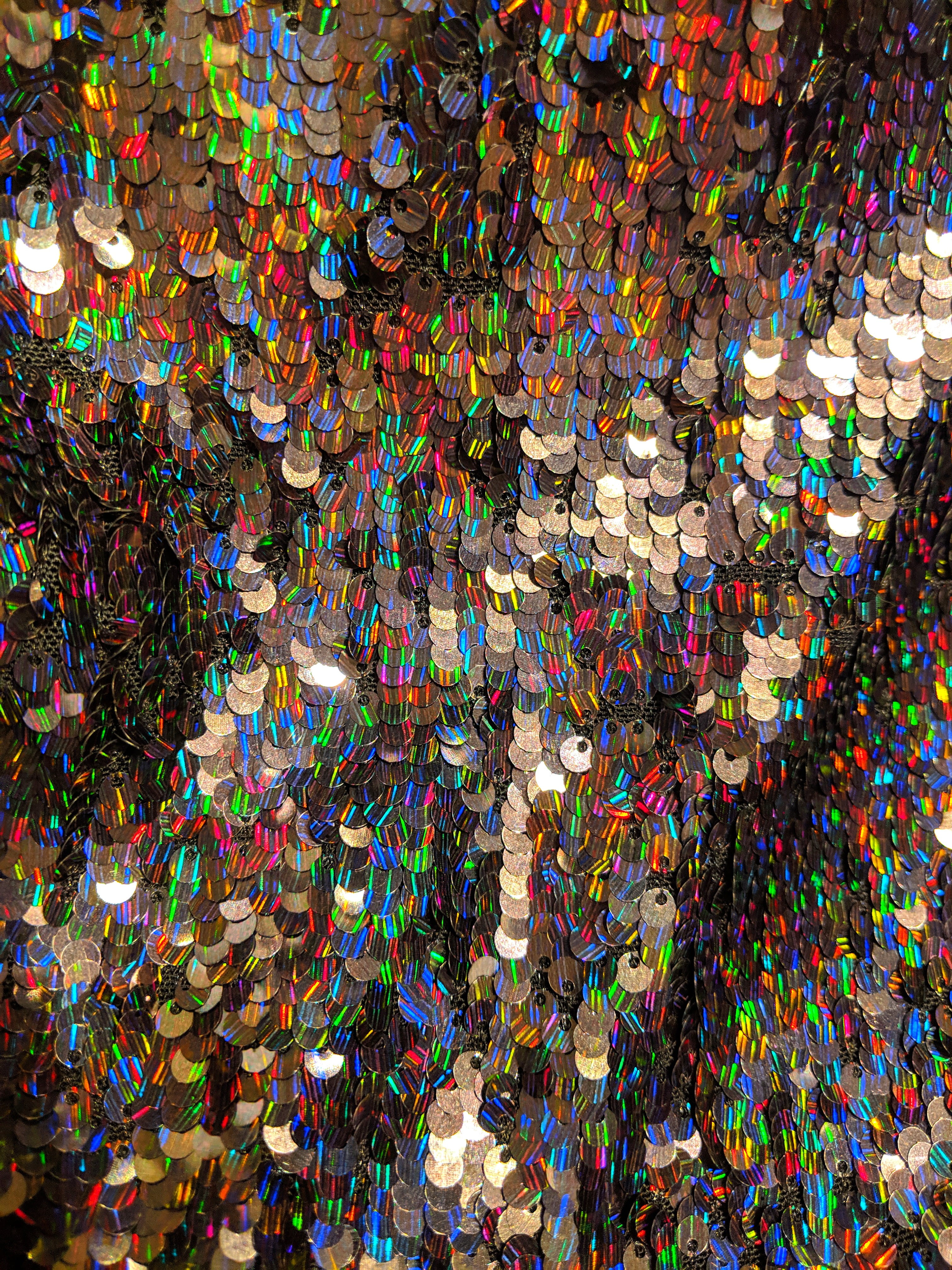 4K, indoors, metallic, 55 e grand ave, holographic, united states, backgrounds, ceiling, rainbow, background, design, multicolor, close-up, craft, abstract, Phone HD Wallpaper