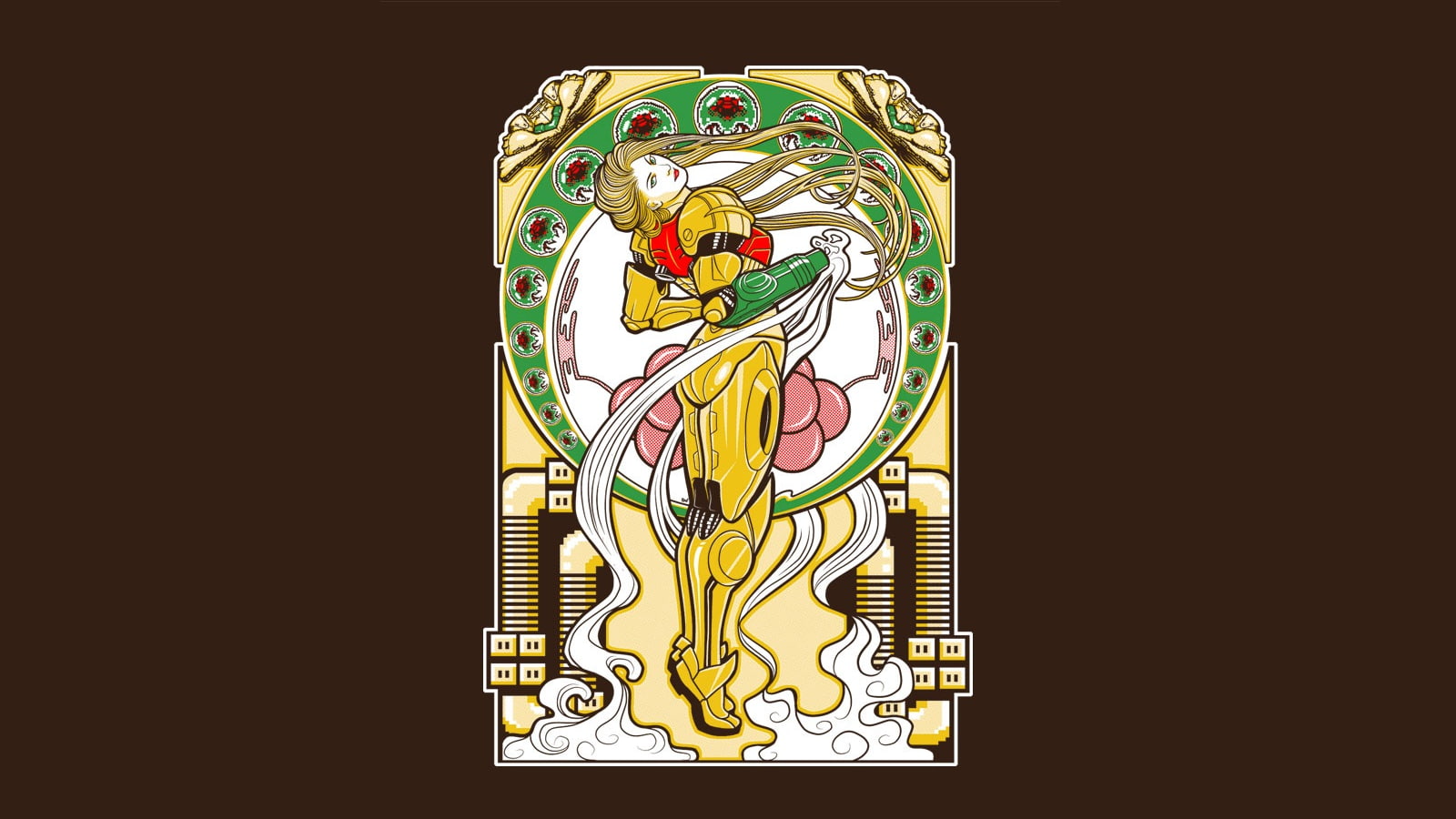 720P, Samus Aran, Metroid, Alphonse Mucha, HD Wallpaper