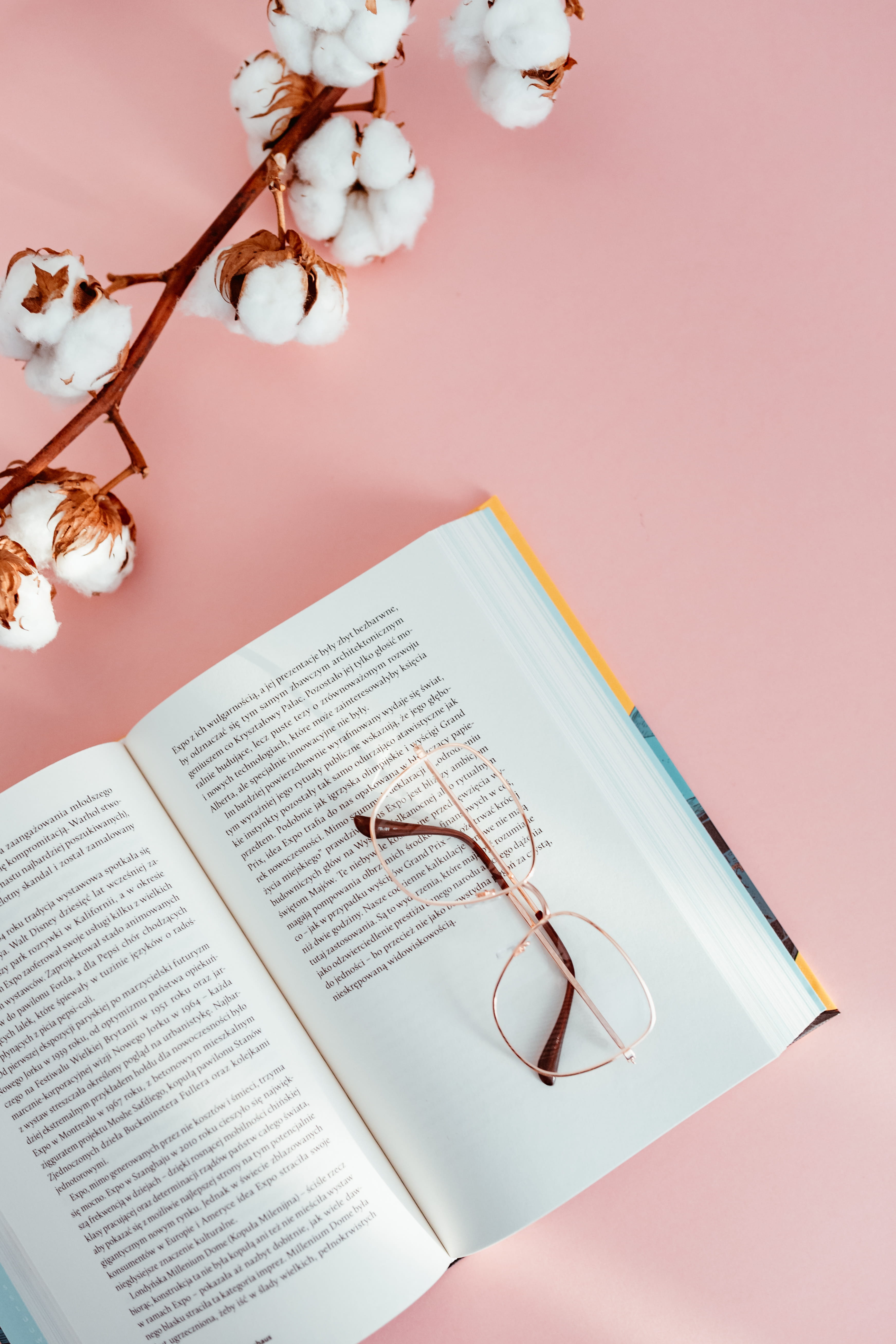 fragility, flowering plant, open, reading, plant, pink, paper, close-up, freshness, learning, eyeglasses, study, table, vulnerability, publication, background, Phone HD Wallpaper