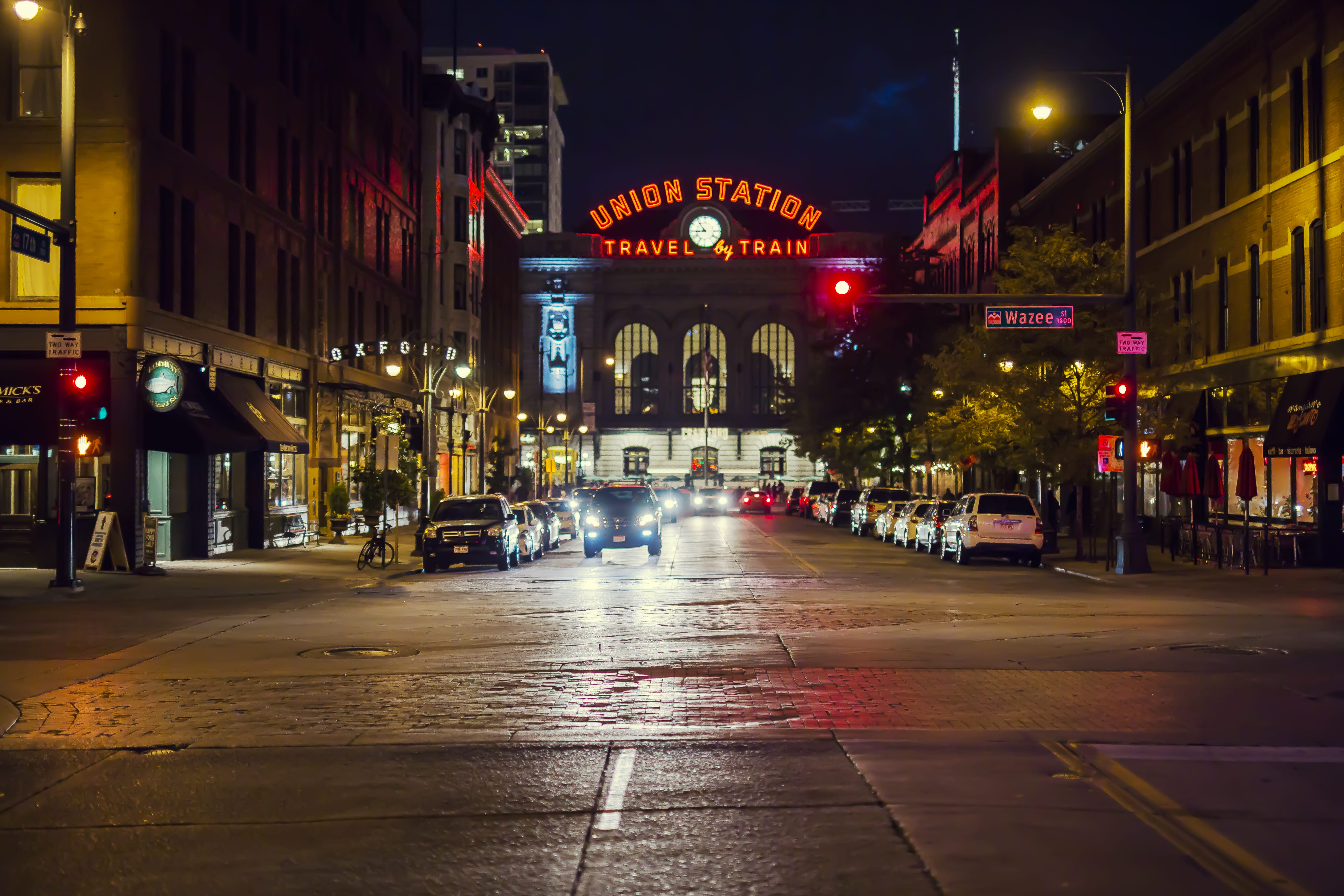 outdoors, built structure, mode of transportation, incidental people, land vehicle, night, united states, car, city life, city street, lodo, 5K, the way forward, HD Wallpaper