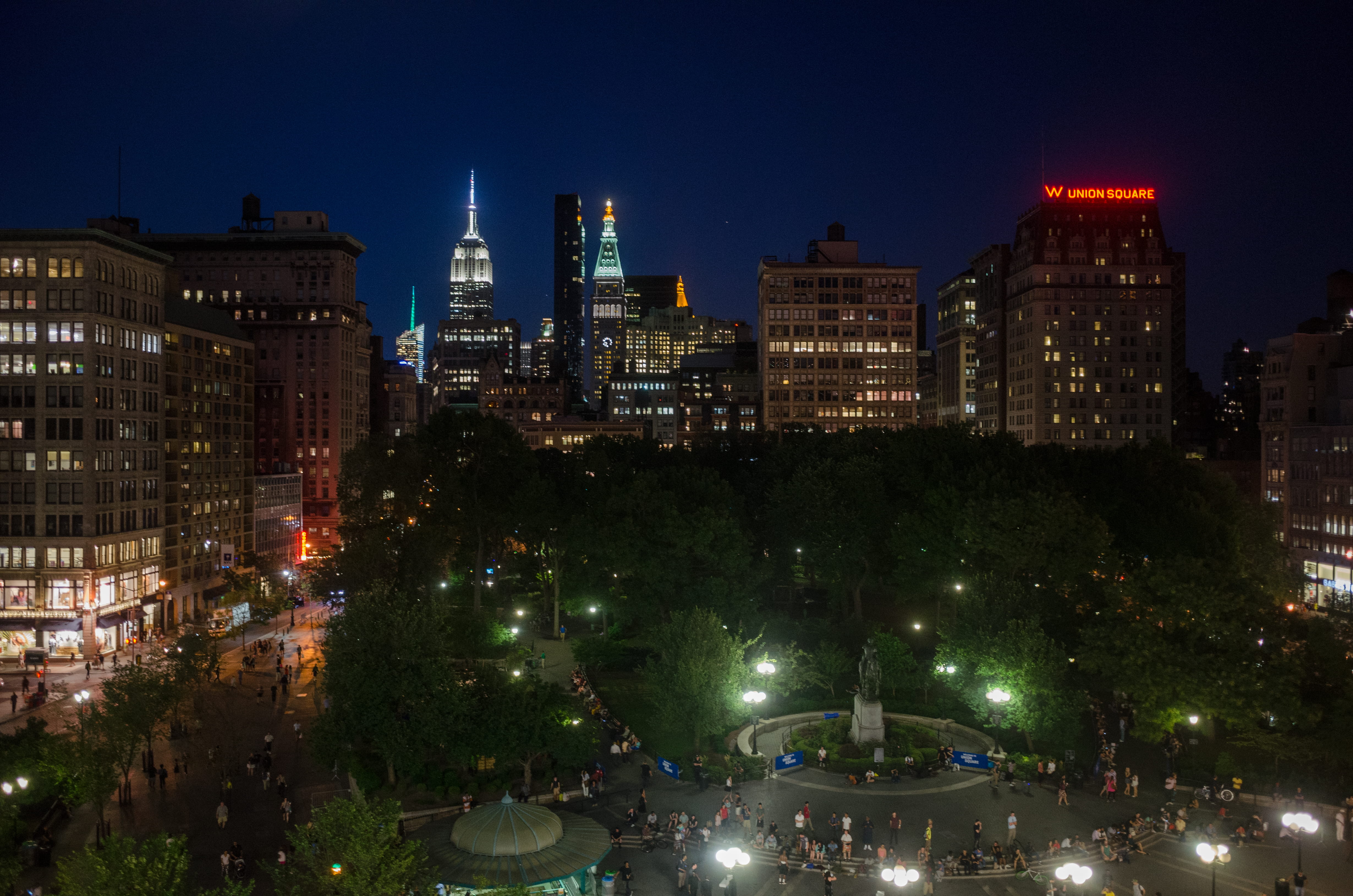 new york, outdoors, street, city, buildings, architecture, building, nightlife, united states, no people, empire state building, skyscraper, city life, HD Wallpaper