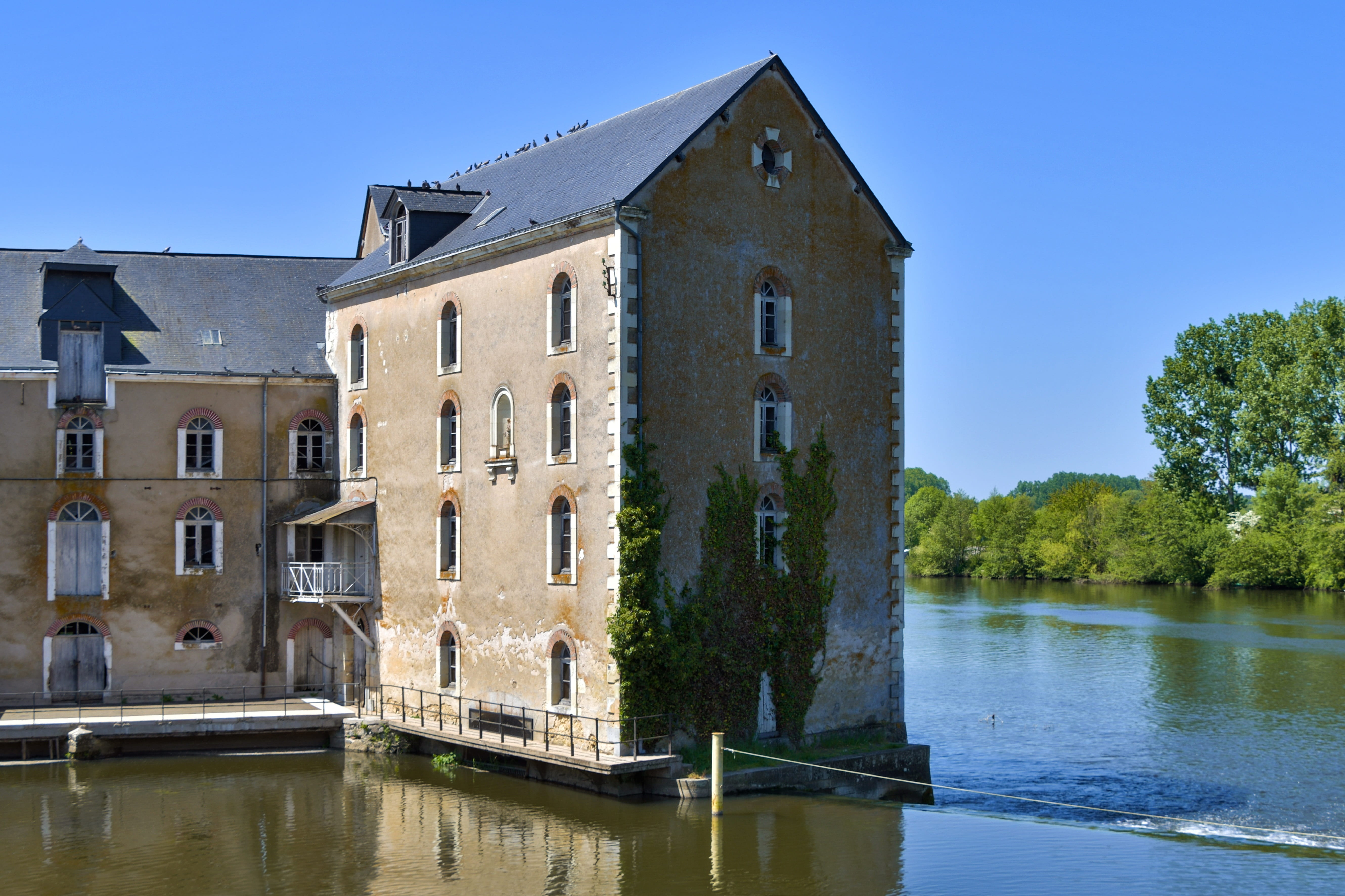 body of water, window, building exterior, old, nature, door, plant, house, brown, built structure, luxury, near, roughcast, reflection, former, residential district, HD Wallpaper