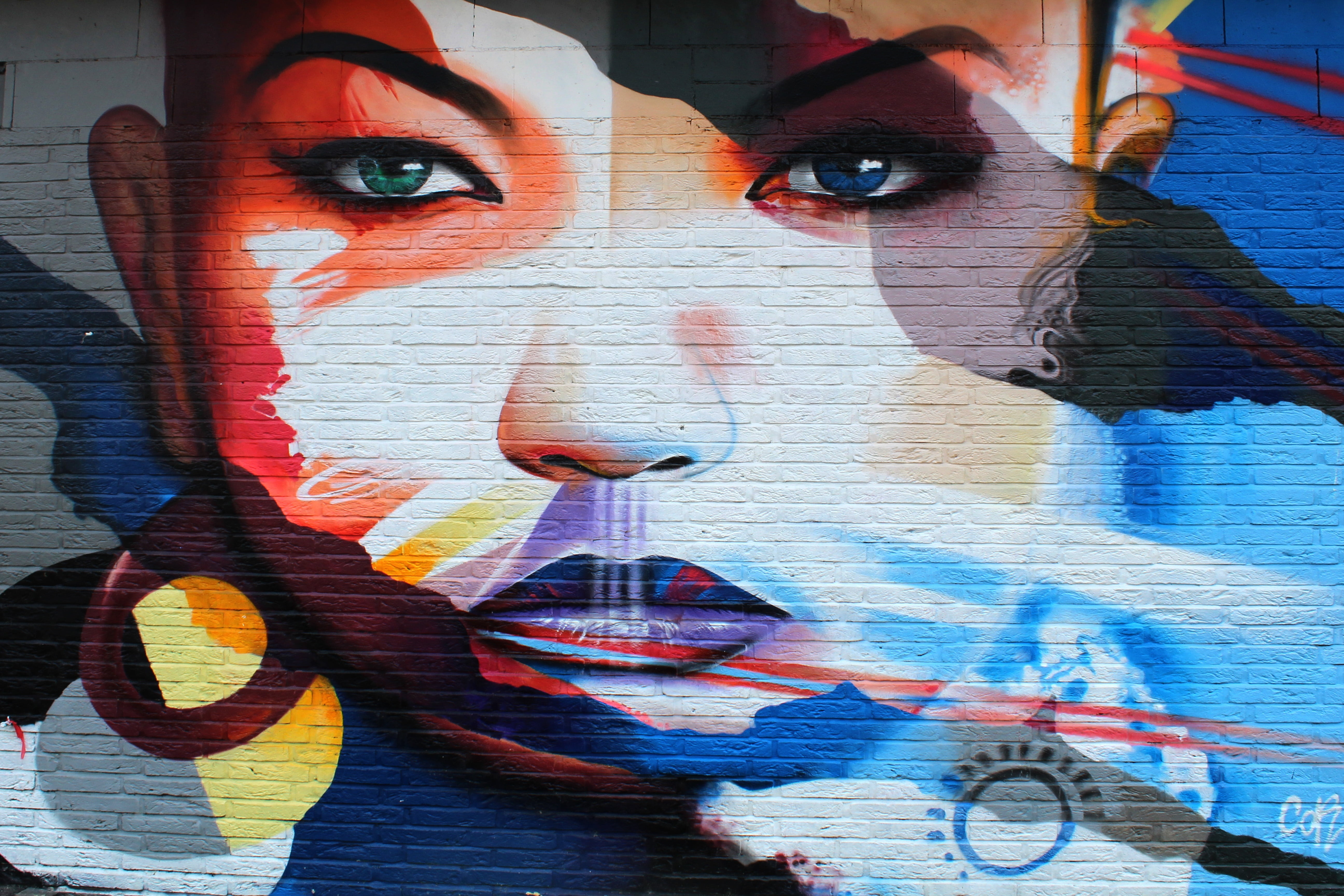 young adult, art and craft, graffiti, artwork, one person, young women, 5K, painting, creativity, art, portrait, facade, street art, human face, real people, HD Wallpaper